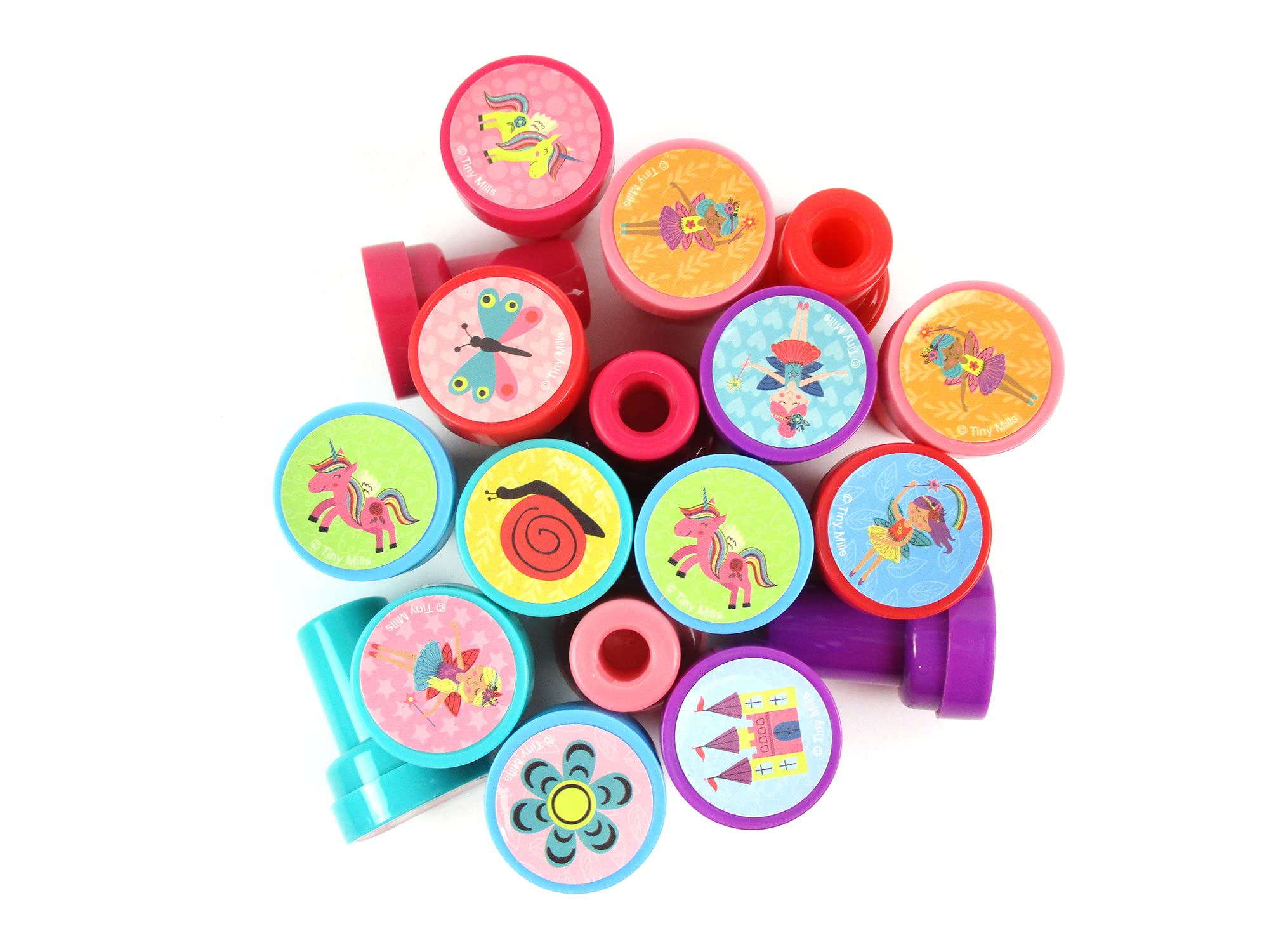 24 Pcs Magical Fairy Stamps for Kids - Self Inking Stamps with 12 Unique Designs | Perfect for Fairy Party Favors, Goody Bags, Carnival Prizes, Pinata Fillers & Classroom Rewards | Great for Arts & Crafts, DIY Projects & Kids' Creative Play