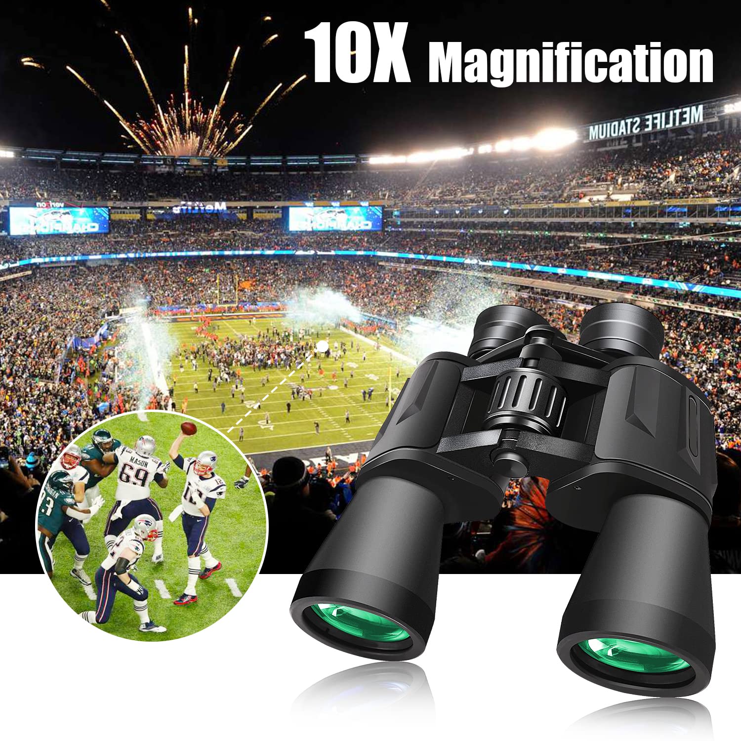 10x50 Binoculars for Adults - High Power Binoculars with Multi-Coated Optics for Bird Watching, Hunting, Travel & Outdoor Activities | Durable Full-Size Binoculars for Sightseeing, Sports Games, Concerts & Stargazing