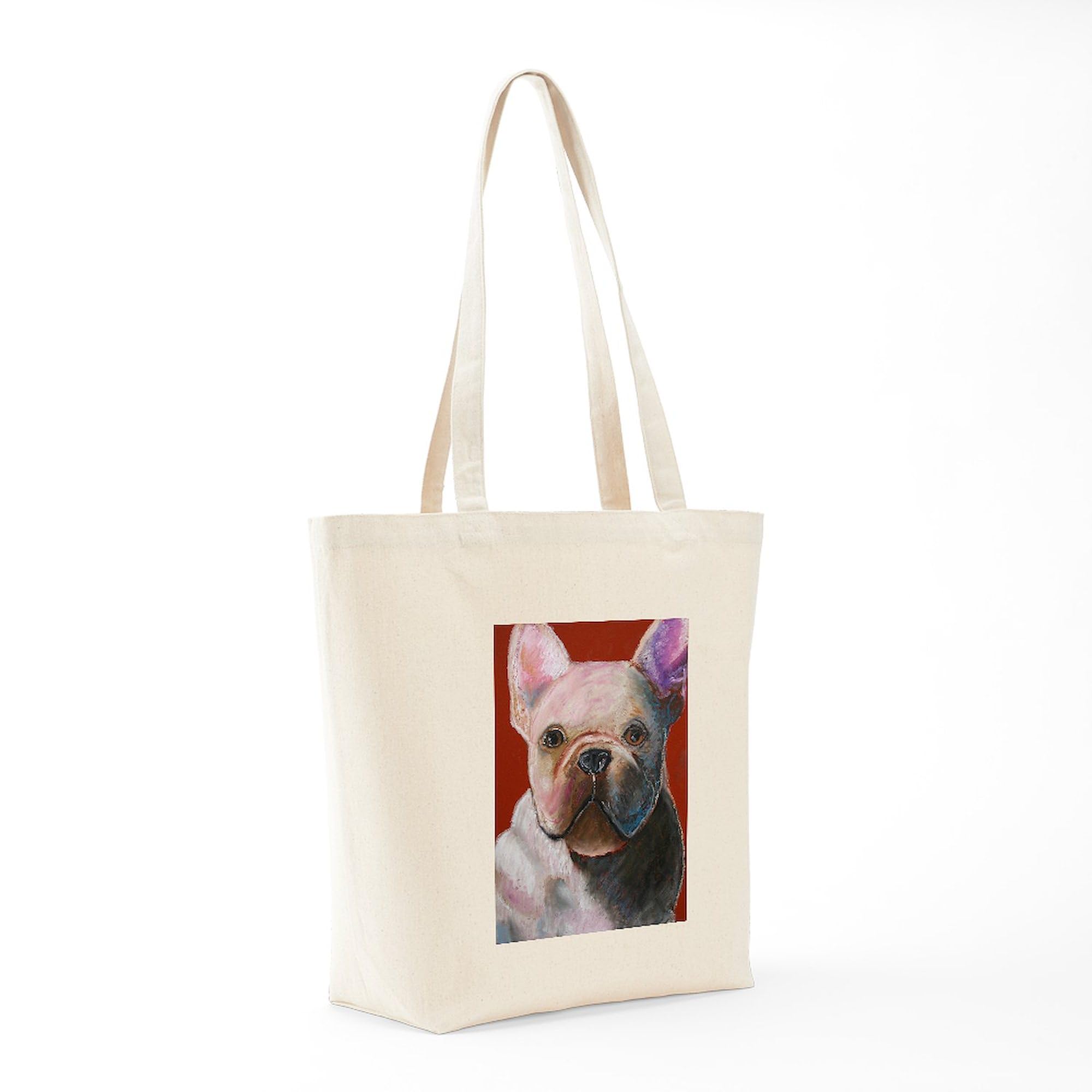 French Bulldog Tote Bag - Natural Canvas Reusable Shopping Bag for Groceries, Beach & Work | Cute Dog Lover Gift Idea