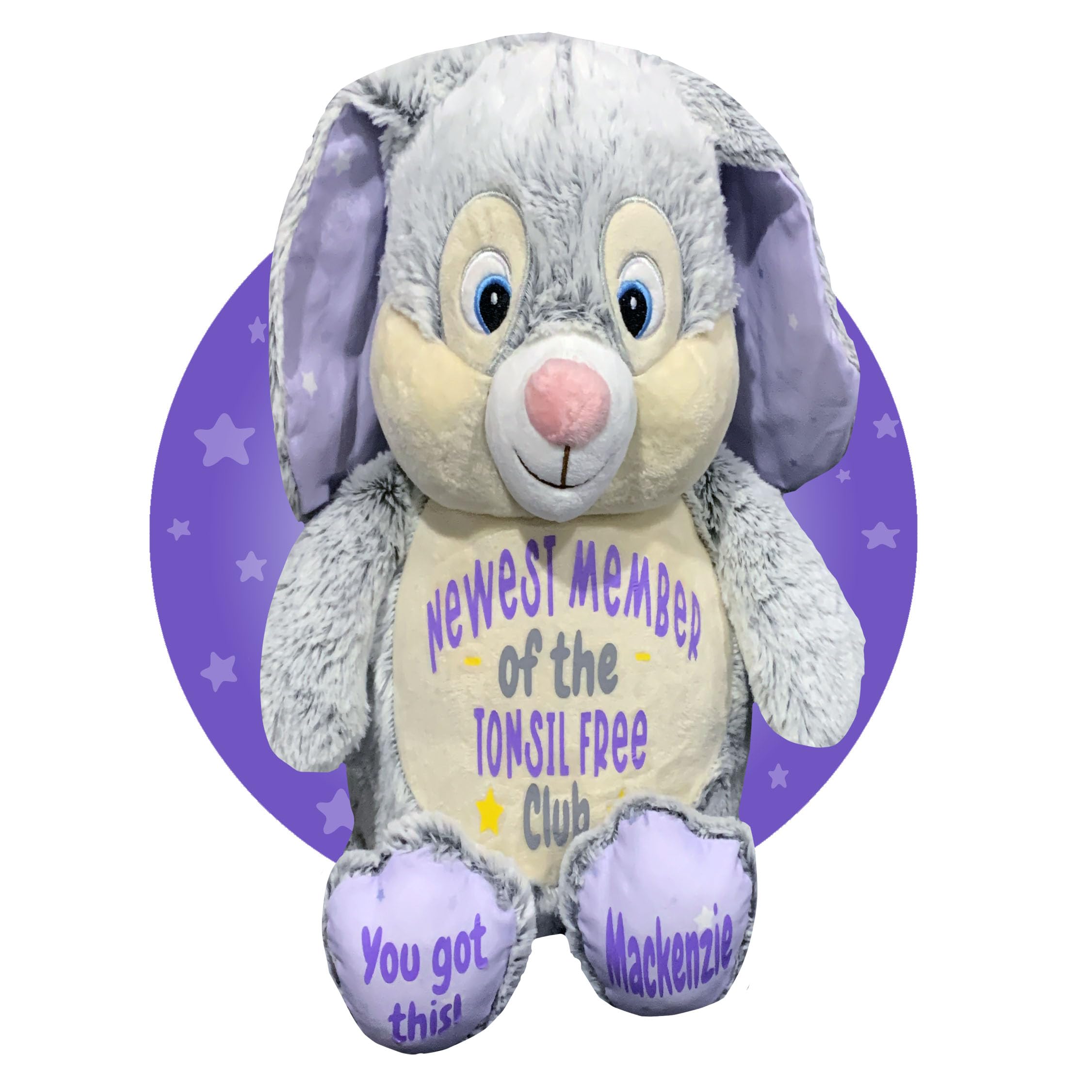 Personalized Lavender Bunny Heating Pad - 17
