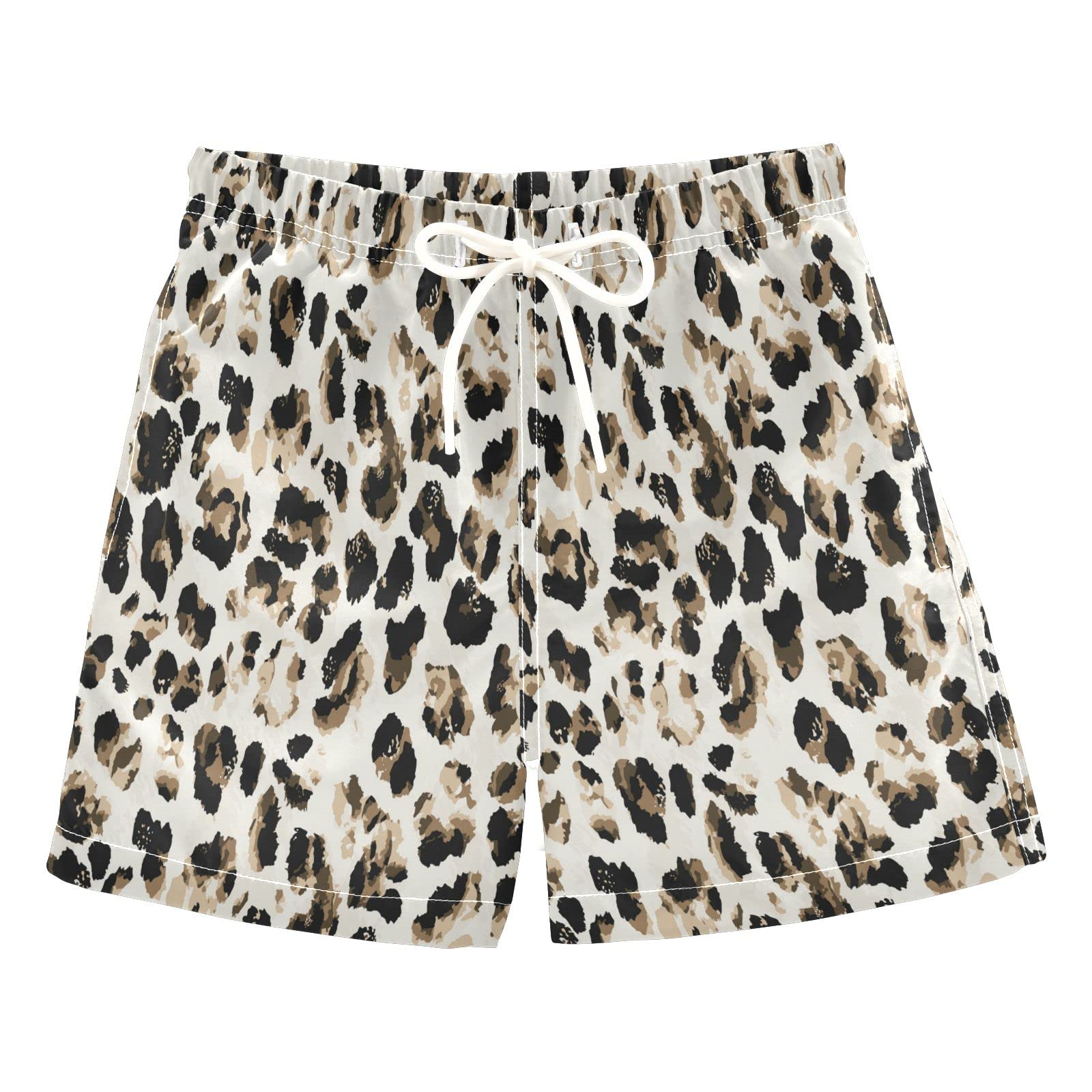 **Boys' Leopard Print Swim Trunks - Toddler Beach Board Shorts for Kids 2T | Quick-Dry Swimwear for Pool, Beach & Water Play**