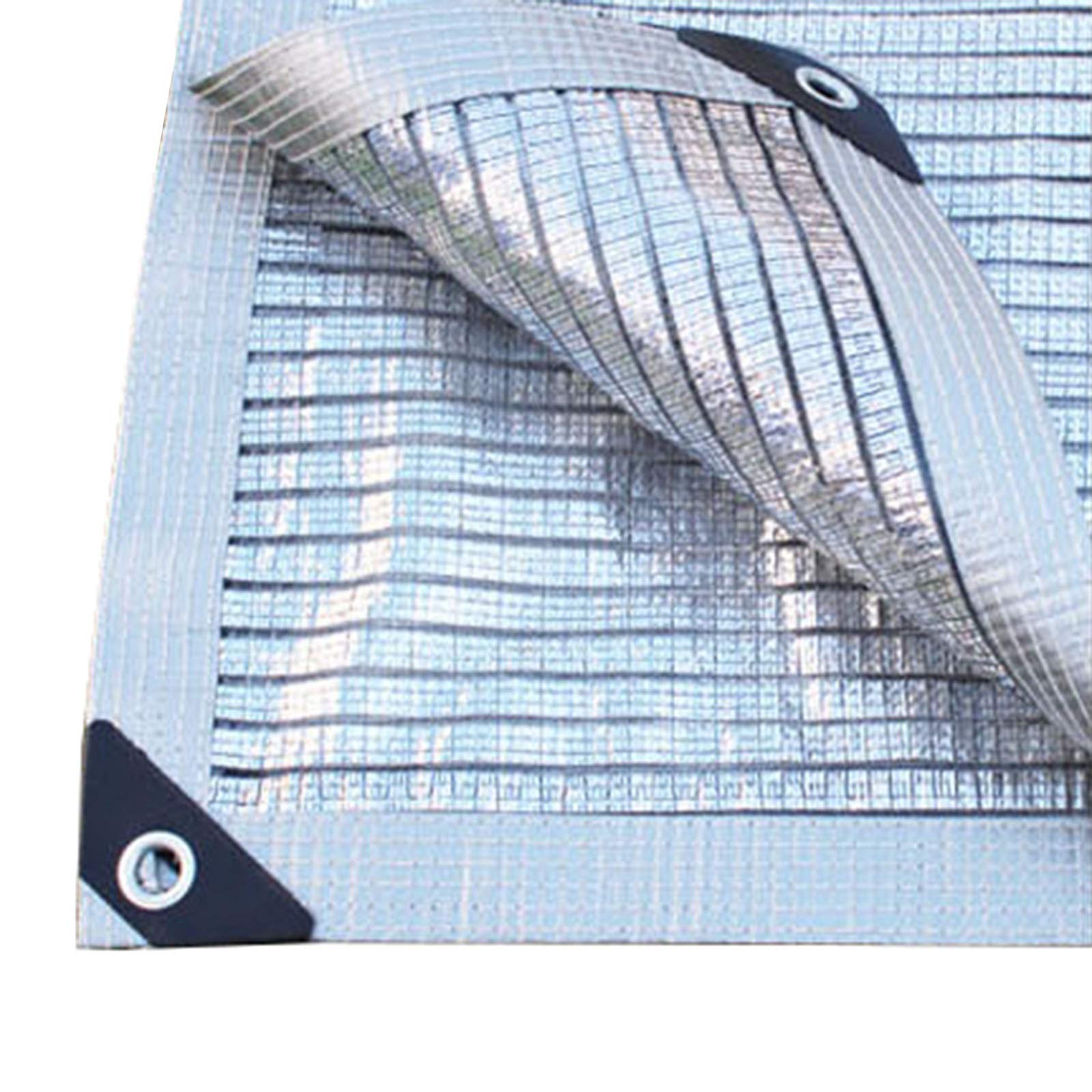 Heavy Duty 70% Aluminet Shade Cloth - 3x3m (10x10ft) Sun Block Mesh Fabric for Cars, Greenhouses & Pet Shade - UV Reflective with Reinforced Grommets - Perfect for Outdoor Protection, Garden Cover & Sun Shelter