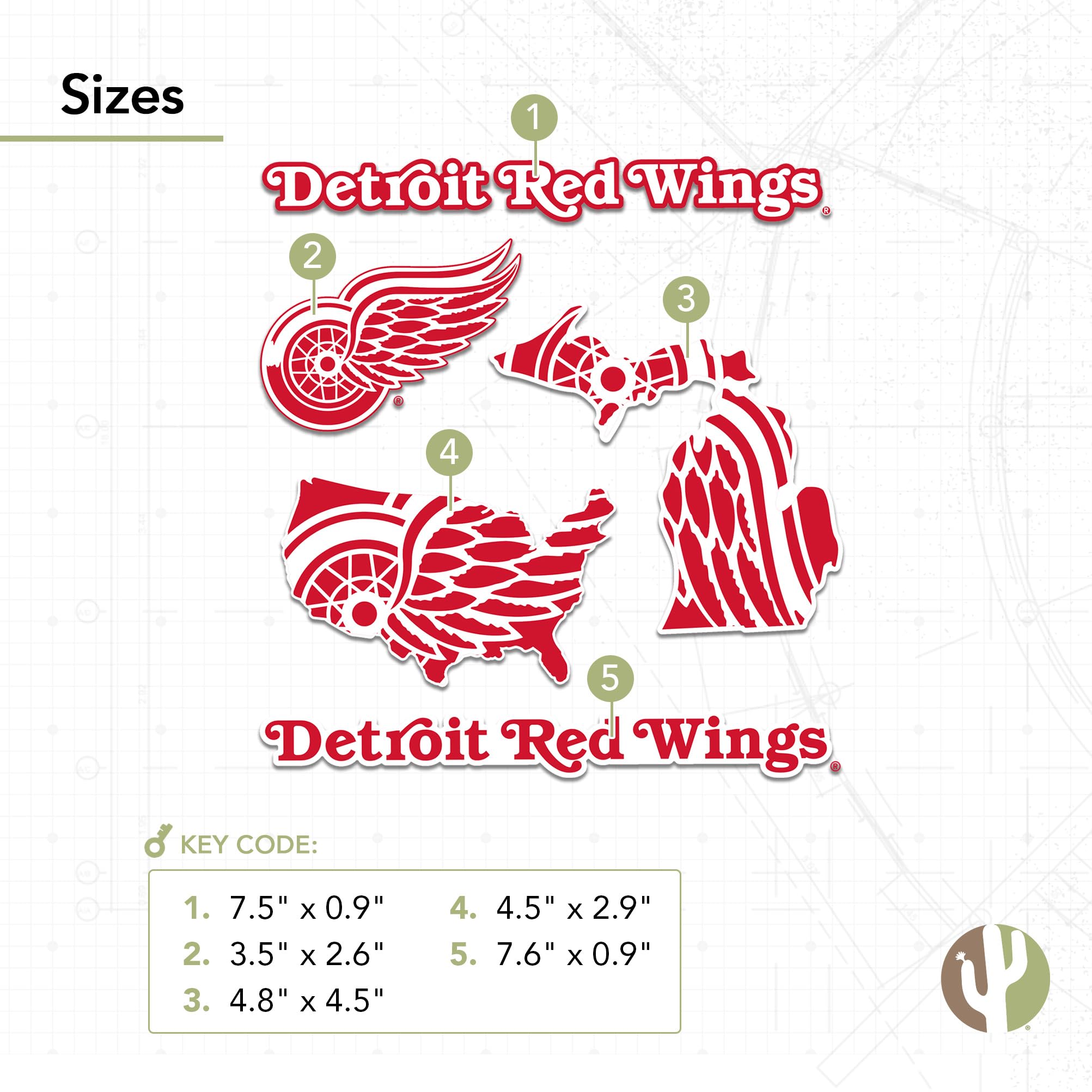 Detroit Red Wings NHL Hockey Team Vinyl Decal Sticker Set - Waterproof Laptop, Car, Water Bottle, Scrapbook Decor - Perfect for Fans, Sports Enthusiasts & Gift Giving