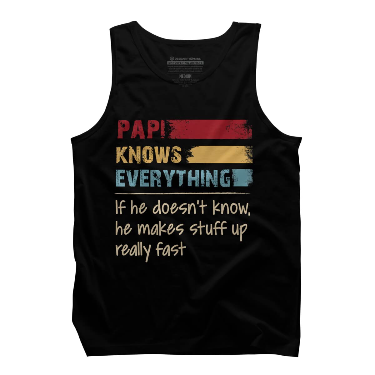Design By Humans Men's Papi Knows Everything Tank Top - Funny Sarcastic Graphic Tee for Casual Wear & Gifts - Perfect for Parties, Everyday Outfits & Fan Apparel