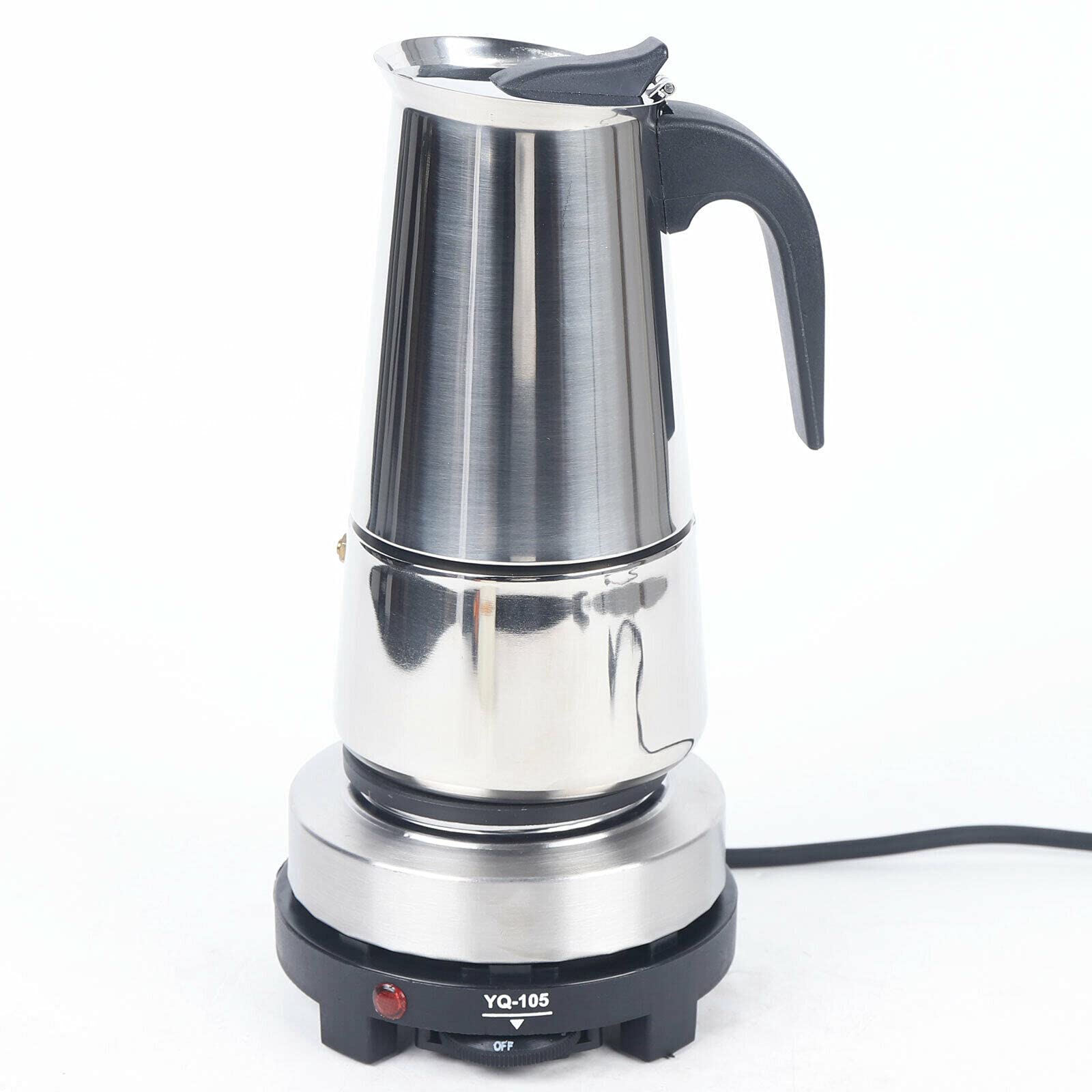 Premium 450ml 9-Cup Stovetop Espresso Maker - Stainless Steel Moka Pot for Rich Italian Coffee | Perfect for Home Brewing, Camping & Gifts