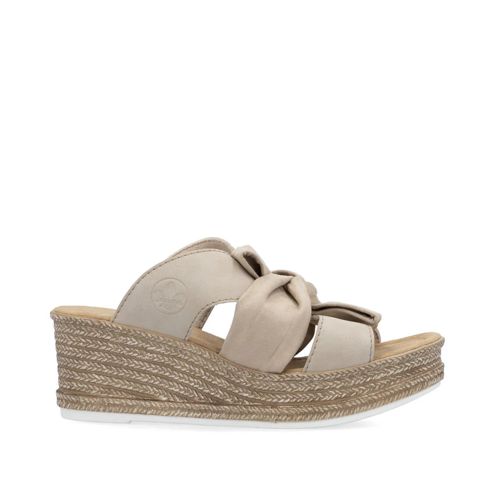 Rieker 68789 Women's Casual Shoes in Beige - Comfortable Slip-On Loafers for Work, Travel & Everyday Wear
