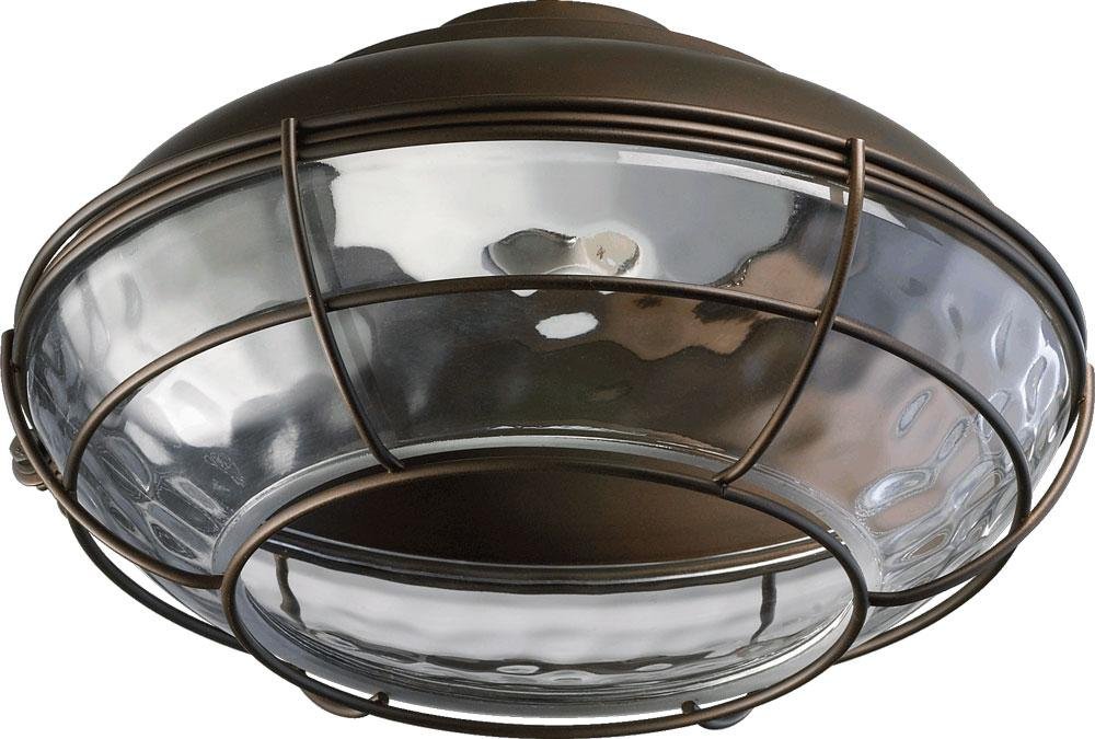 Oiled Bronze Ceiling Fan with Clear Hammered Glass Light Kit - Perfect for Living Room, Bedroom, and Patio Lighting