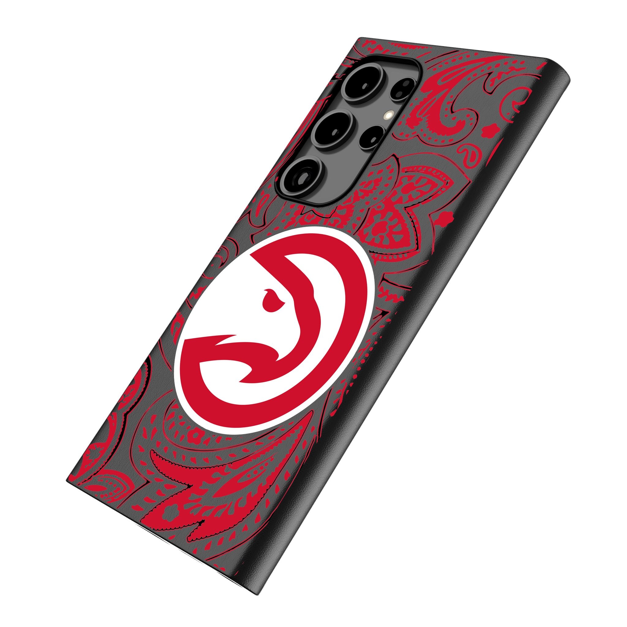 Atlanta Hawks Paisley Pattern MagSafe Compatible Phone Case for Samsung Galaxy S23/S22/S21 - Stylish Protective Cover for Basketball Fans & Everyday Use