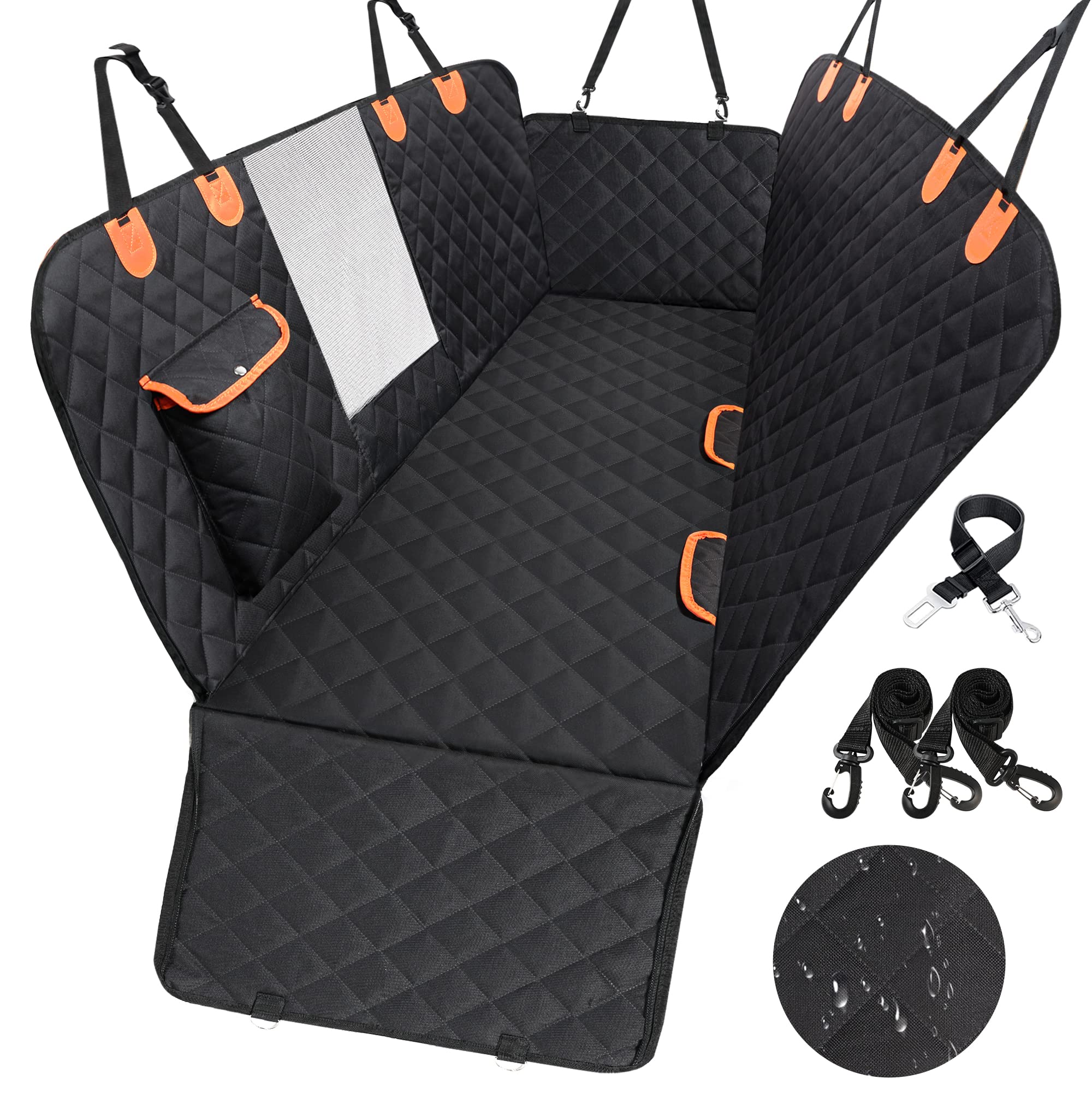 Premium 600D Waterproof Dog Car Seat Cover - Scratchproof & Nonslip Pet Backseat Protector for Cars, SUVs, Trucks (54