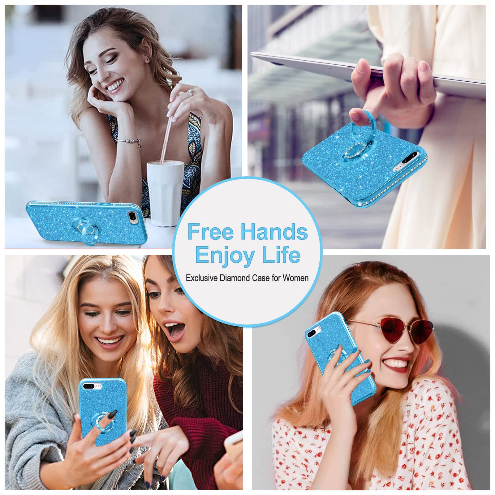 Elegant Sparkle Diamond Phone Case for iPhone 7 Plus/8 Plus (5.5