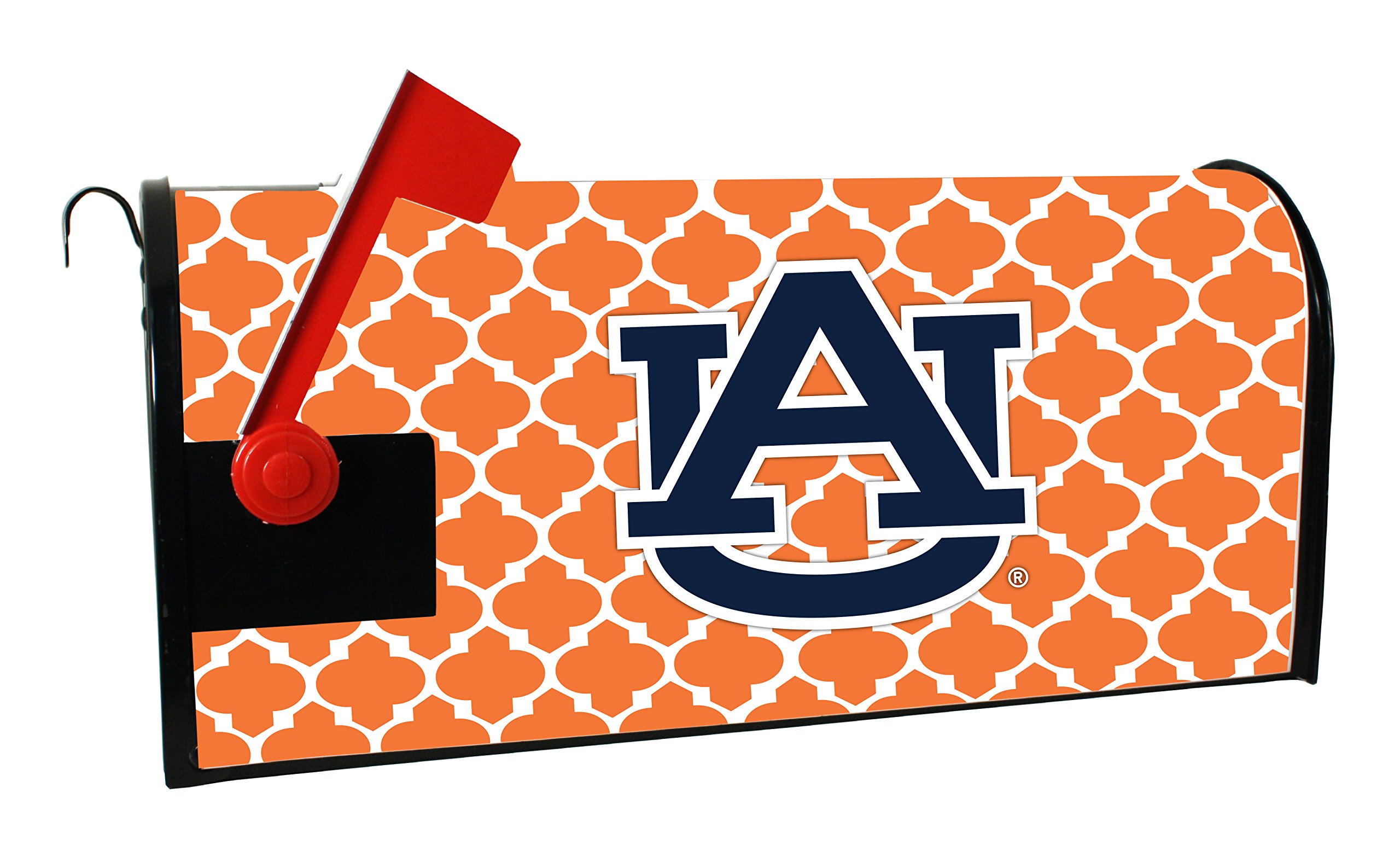 Auburn Tigers Magnetic Mailbox Cover - Auburn University Themed Decorative Mailbox Cover with Moroccan Design for Outdoor Home Decor & College Fan Gifts