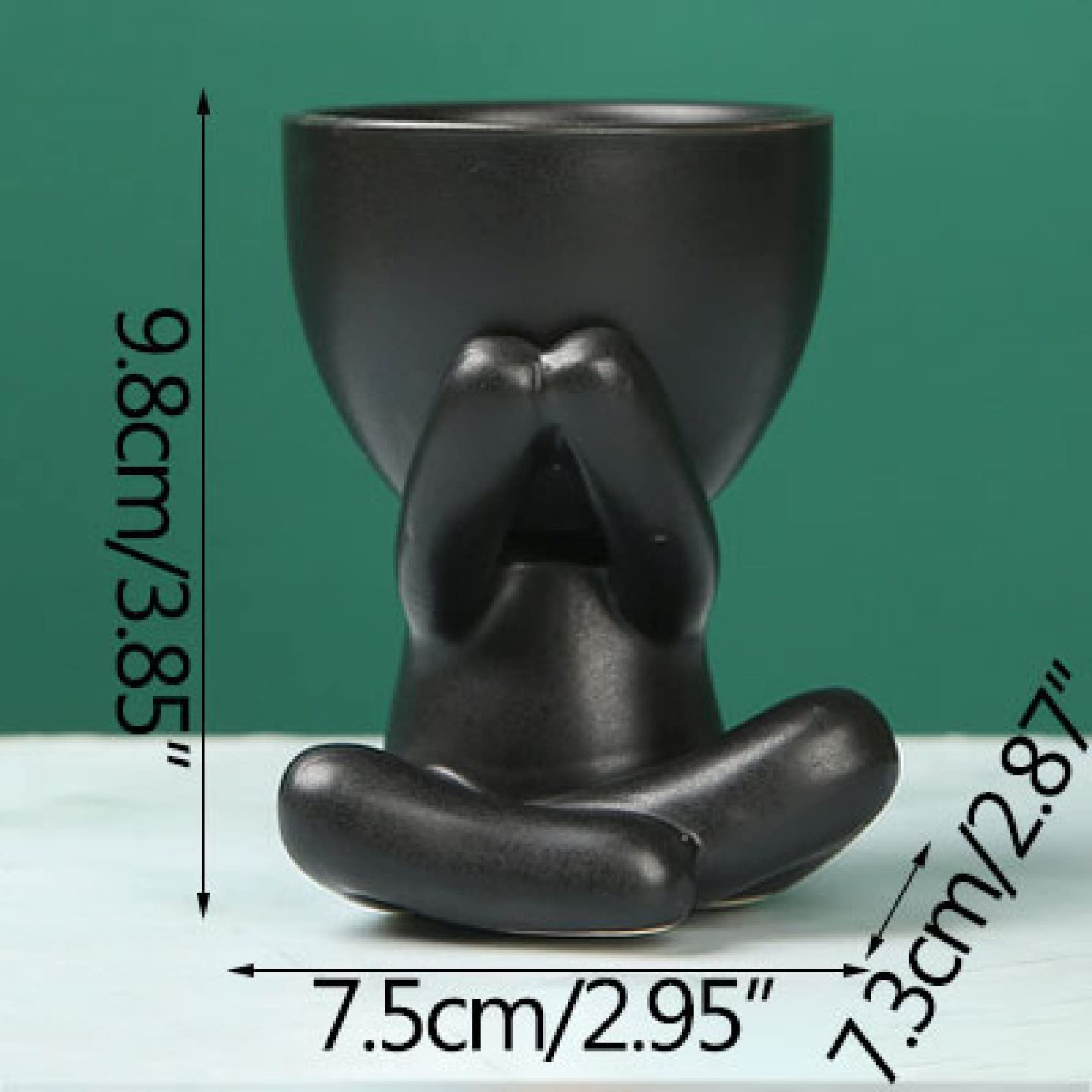 YURASIKU Ceramic Flower Pot - 6 Inch Succulent Planter with Drainage Hole, Modern Home & Garden Decor for Indoor Plants, Balcony, Desktop, Office - Perfect for Cacti, Herbs, and Small Flowers