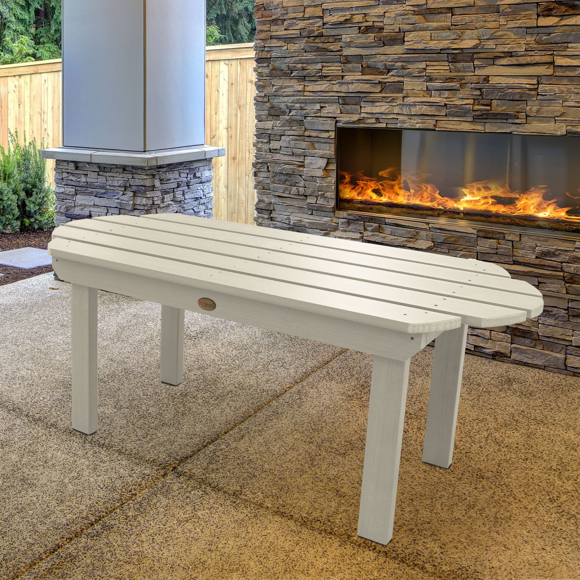Highwood Classic Westport Coffee Table - Whitewashed Finish - Perfect for Living Room, Patio, or Outdoor Furniture - Durable & Weather-Resistant