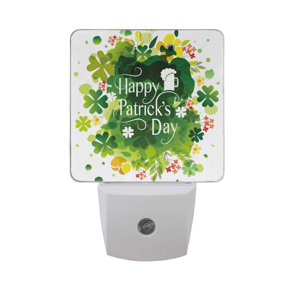 VIKKO 2 Pack LED Clover Night Light with Dusk to Dawn Sensor - St. Patrick's Day Decor, Plug in Nightlight for Kids & Adults - Perfect for Bedroom, Living Room, Hallway, Nursery, Bathroom & Home Decor