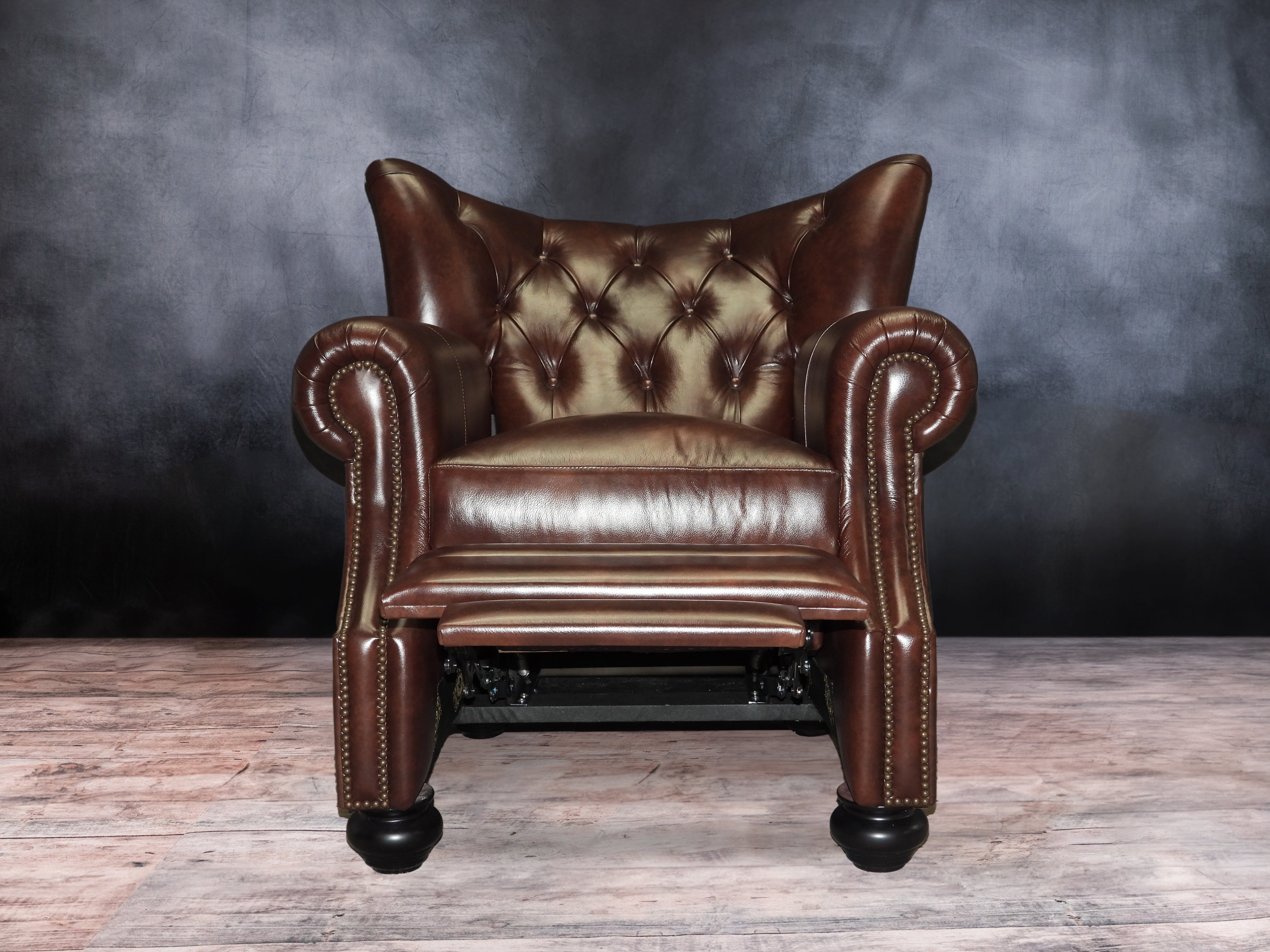 Premium Aficionado Leather Recliner Chair - Genuine Leather, Ergonomic Design for Ultimate Comfort - Perfect for Living Room, Home Theater & Office Relaxation