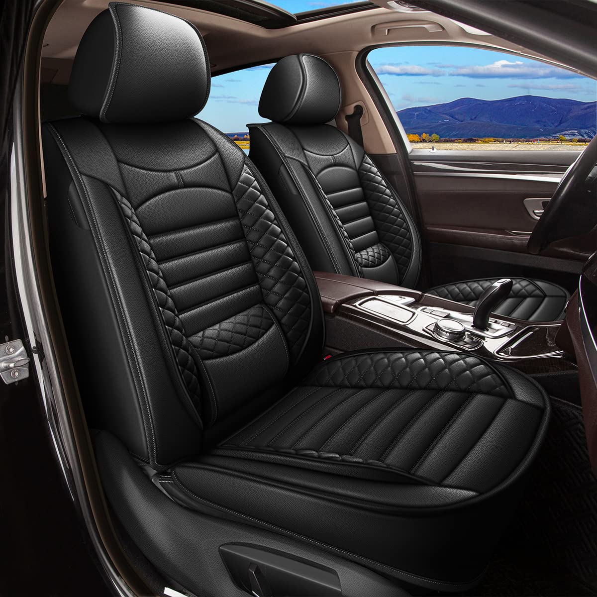 Premium Faux Leather Waterproof Car Seat Covers - Full Set 5 Seats for Volkswagen Passat 1999-2023 Models | Airbag Compatible | Black Seat Protector | Perfect for Daily Commute, Road Trips & Family Protection