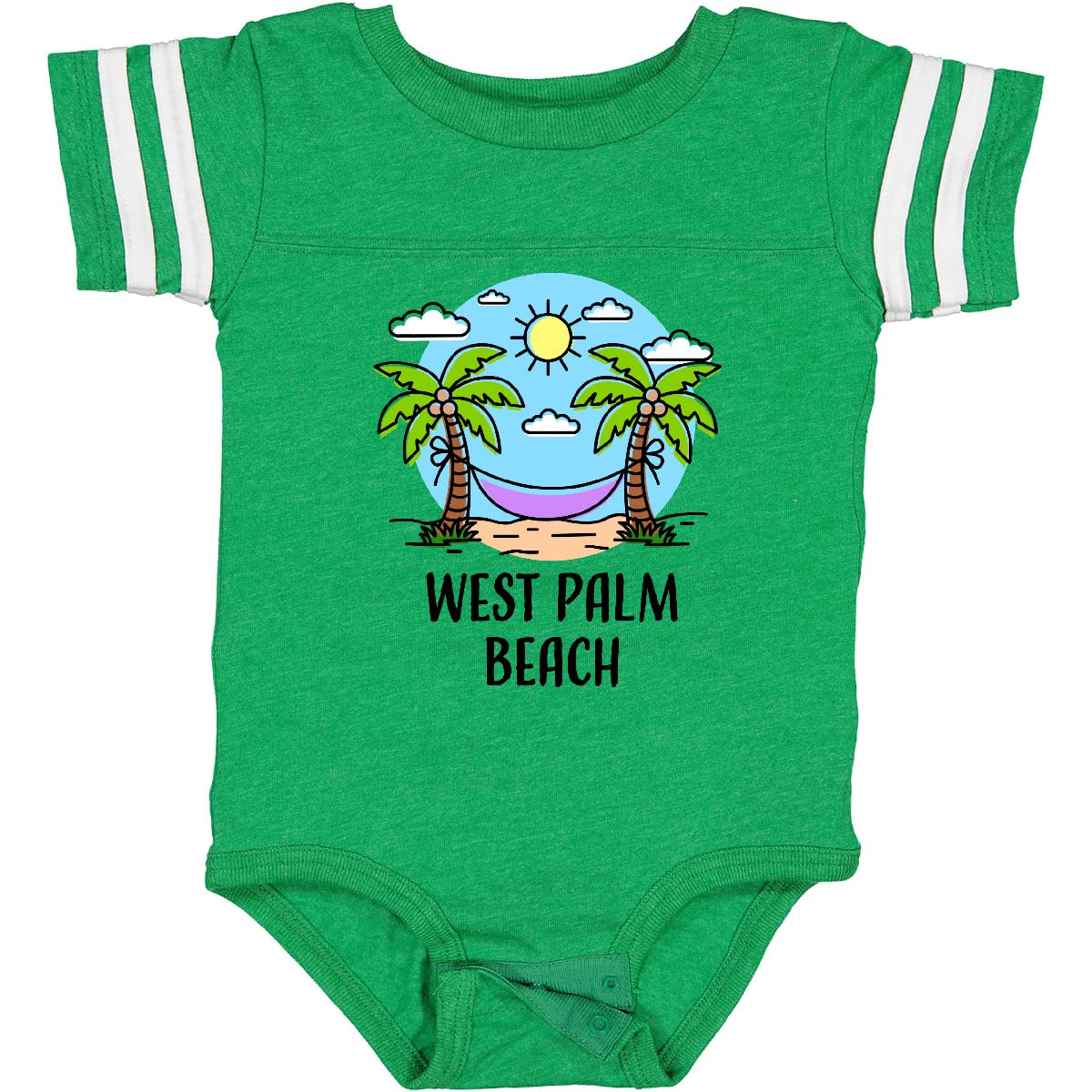 Inktastic Summer Vacation in West Palm Beach Baby Bodysuit - Cute Infant Onesie for Beach Trips & Family Vacations - Soft Cotton Baby Romper for Boys & Girls