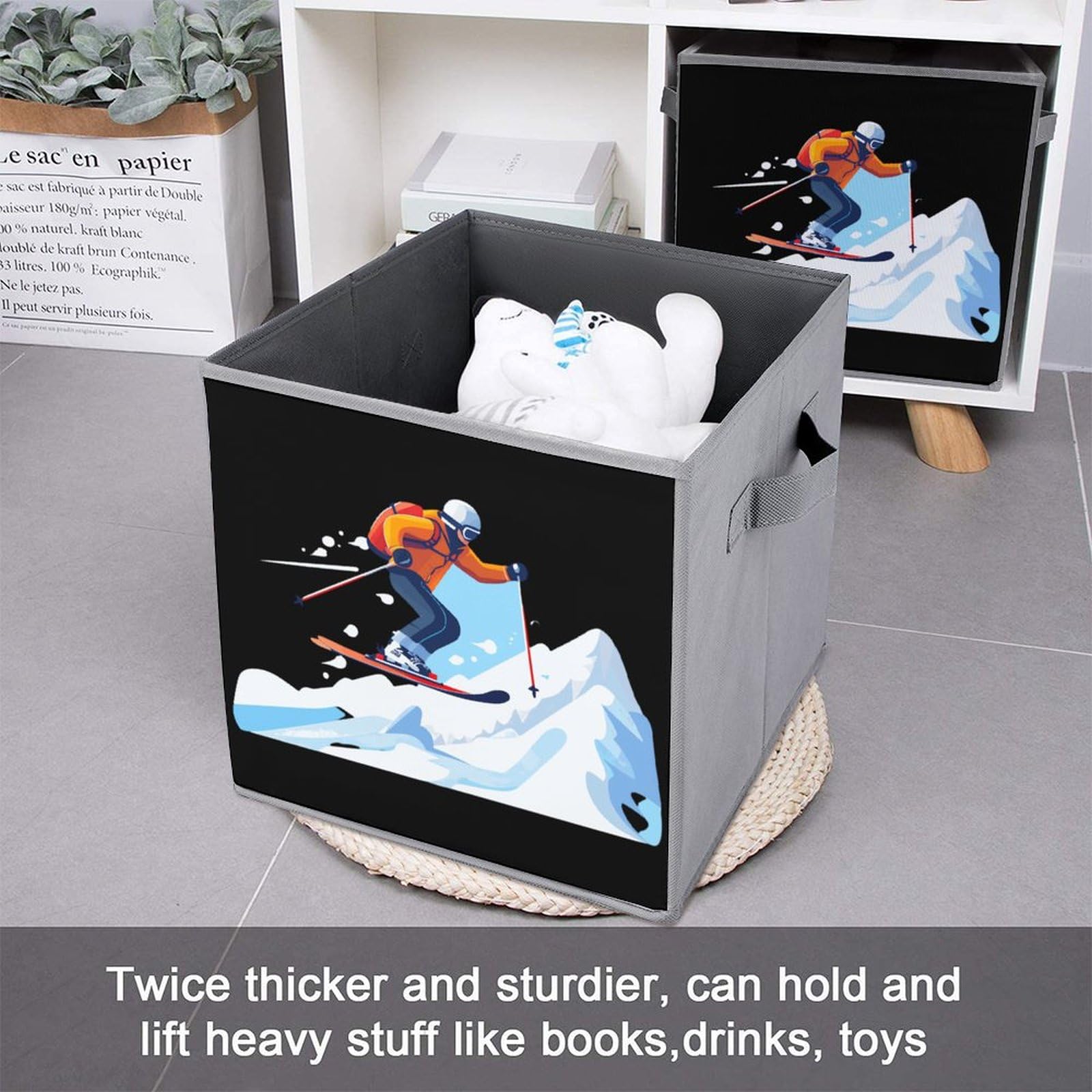 Foldable Ski Storage Cubes with Handles - 6PCS for Travel & Home Organization