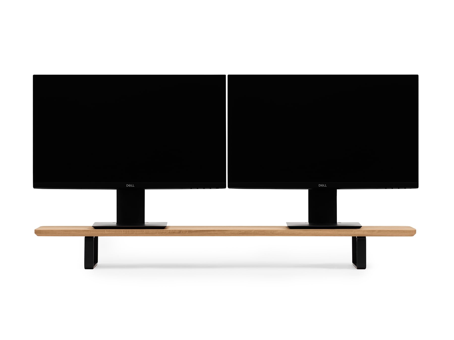 Oakywood Dual Monitor Stand - Handmade in EU - Natural Wood Monitor Riser for Desk - Laptop & Computer Accessories - 220 lbs (100 kg) Capacity - 41.3