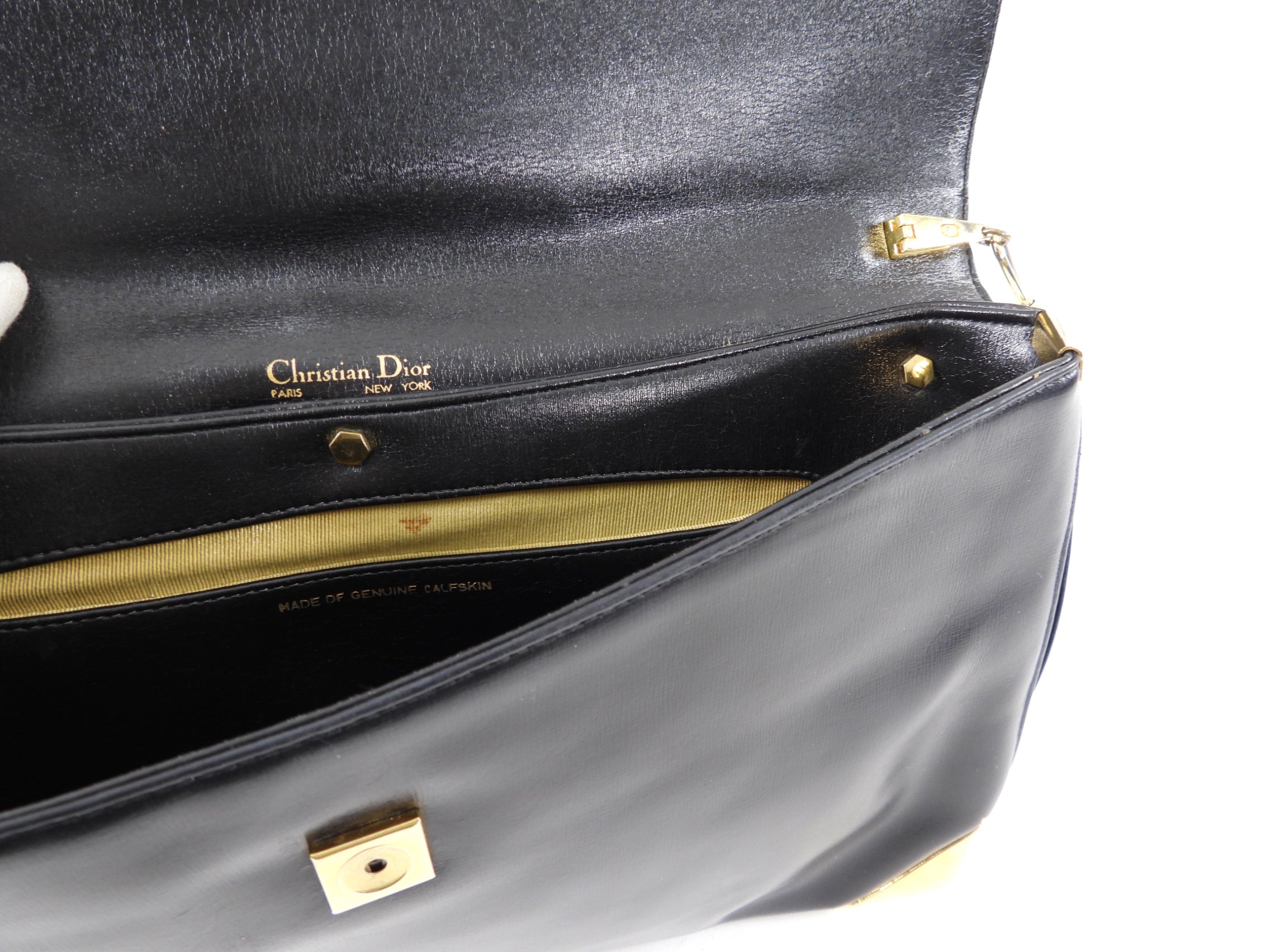 Vintage Christian Dior Midnight Navy Trotteur Clutch Shoulder Bag - Elegant Evening Bag for Women's Night Out & Special Occasions