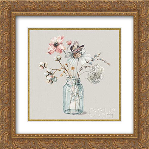 Lisa Audit 15x15 Gold Ornate Framed Museum Art Print - A Country Weekend IX Gray Wall Decor for Living Room, Bedroom & Office