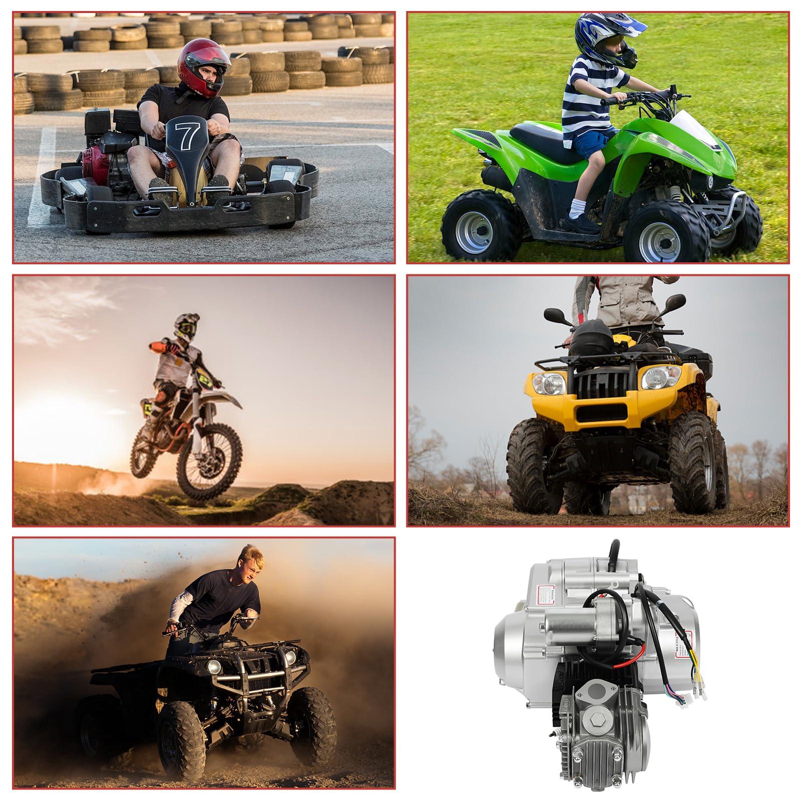 125CC 4-Stroke Semi-Auto 3-Speed Go Kart Engine Kit with Reverse & Electric Starter - Air-Cooled Single Cylinder Motor for Dirt Bikes, ATVs & Pit Bikes - Perfect for Off-Road Racing, Backyard Fun & DIY Projects