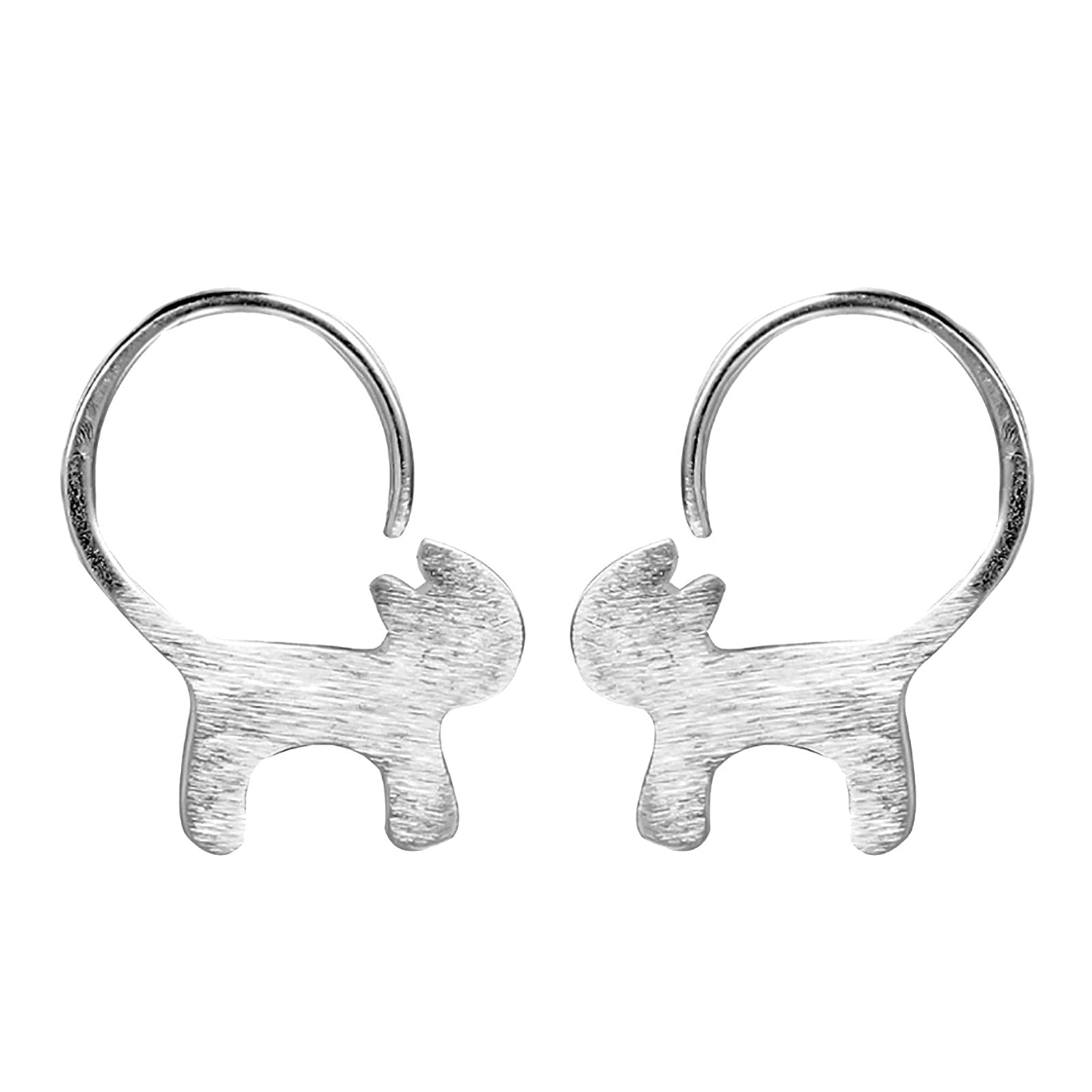 Stylish S925 Sterling Silver Cat Tail Earrings - Cute Small Long Animal Earrings for Women, Fun Jewelry Gift for Cat Lovers | Perfect for Parties, Dating & Daily Wear