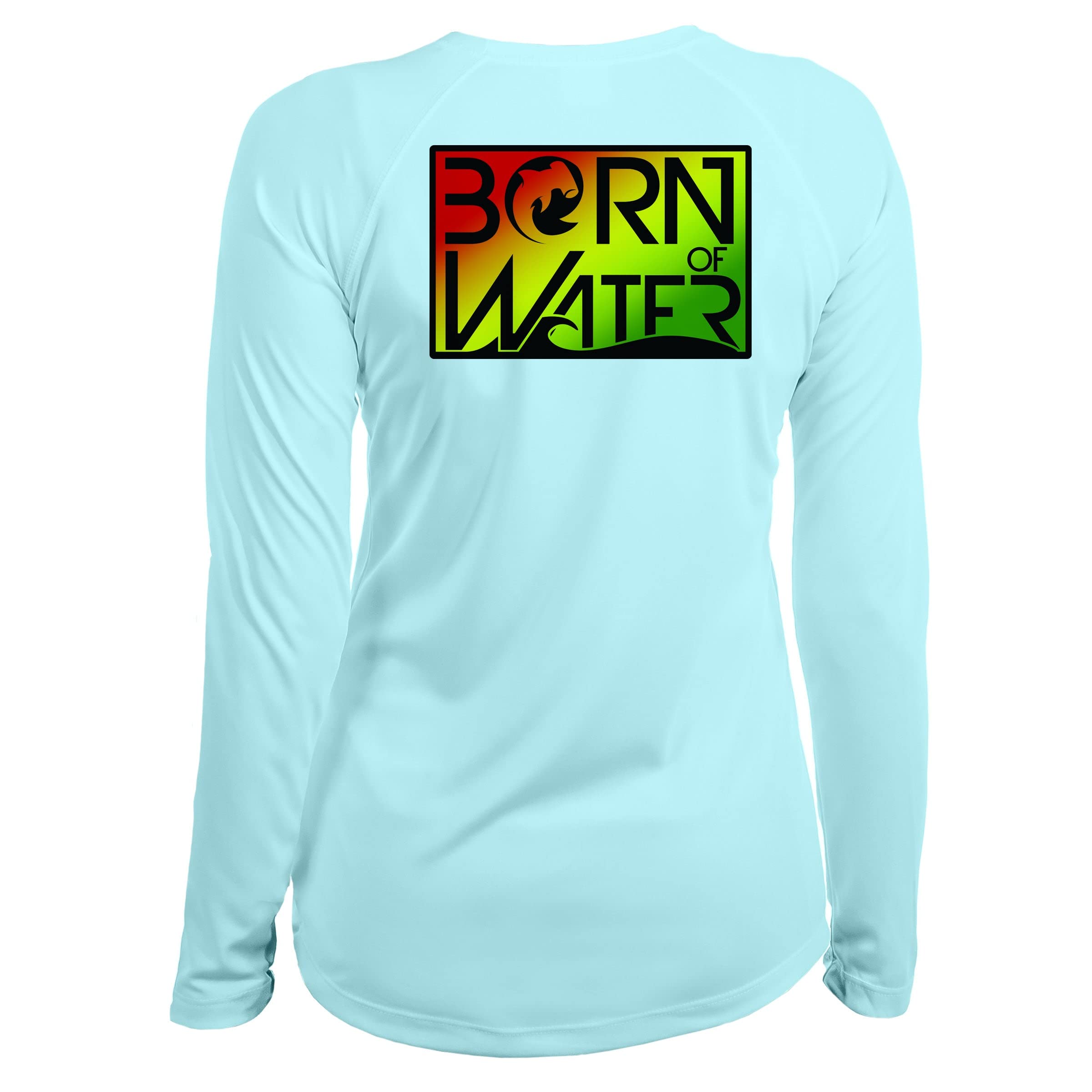 Women's UV UPF+ 50 Long Sleeve Circling Hammerhead Shark Dive Flag Shirt for Sun Protection & Water Sports