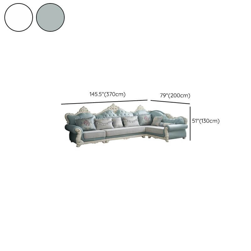 L-Shaped Recliner Sofa with Round Arms & Button Tufted Design - Perfect for Living Room, Home Theater & Family Gatherings