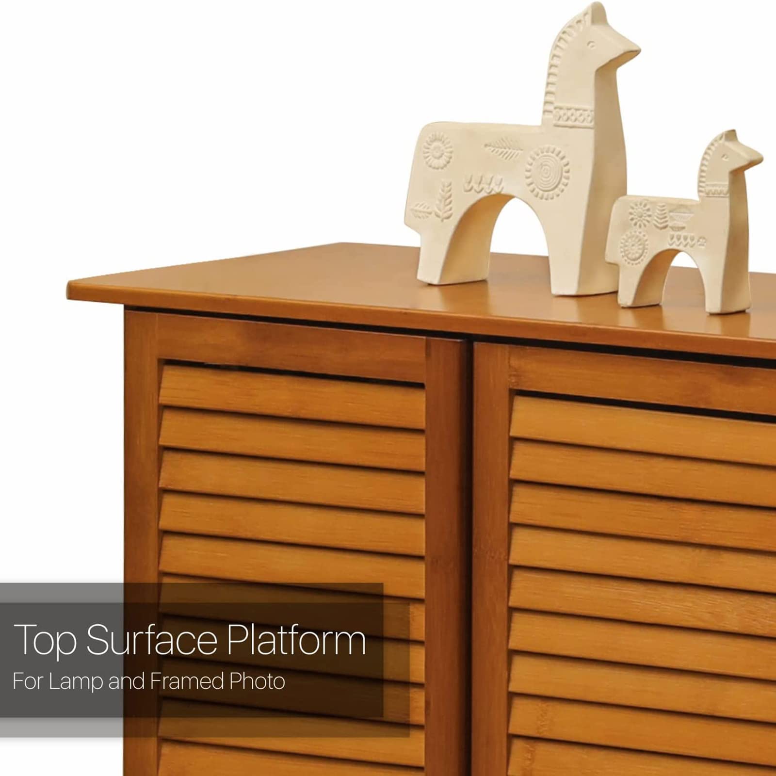 **Bamboo Shoe Storage Cabinet with Doors - Rustic Entryway Shoe Organizer & Shoe Rack for Home, Office, or Mudroom Organization**