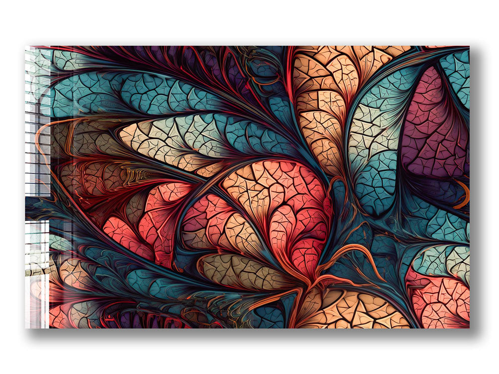 Red & Blue Floral Abstract Print - Modern Wall Art Decor for Living Room, Bedroom & Office | Perfect for Home & Office Decor