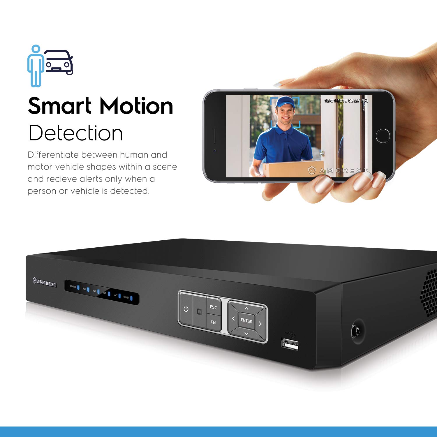 Amcrest 4K UltraHD 16 Channel AI DVR Security Camera System with 4TB HDD - 8MP Digital Video Recorder for Analog & IP Cameras | AI Smart Detection | Home & Business Surveillance Solution