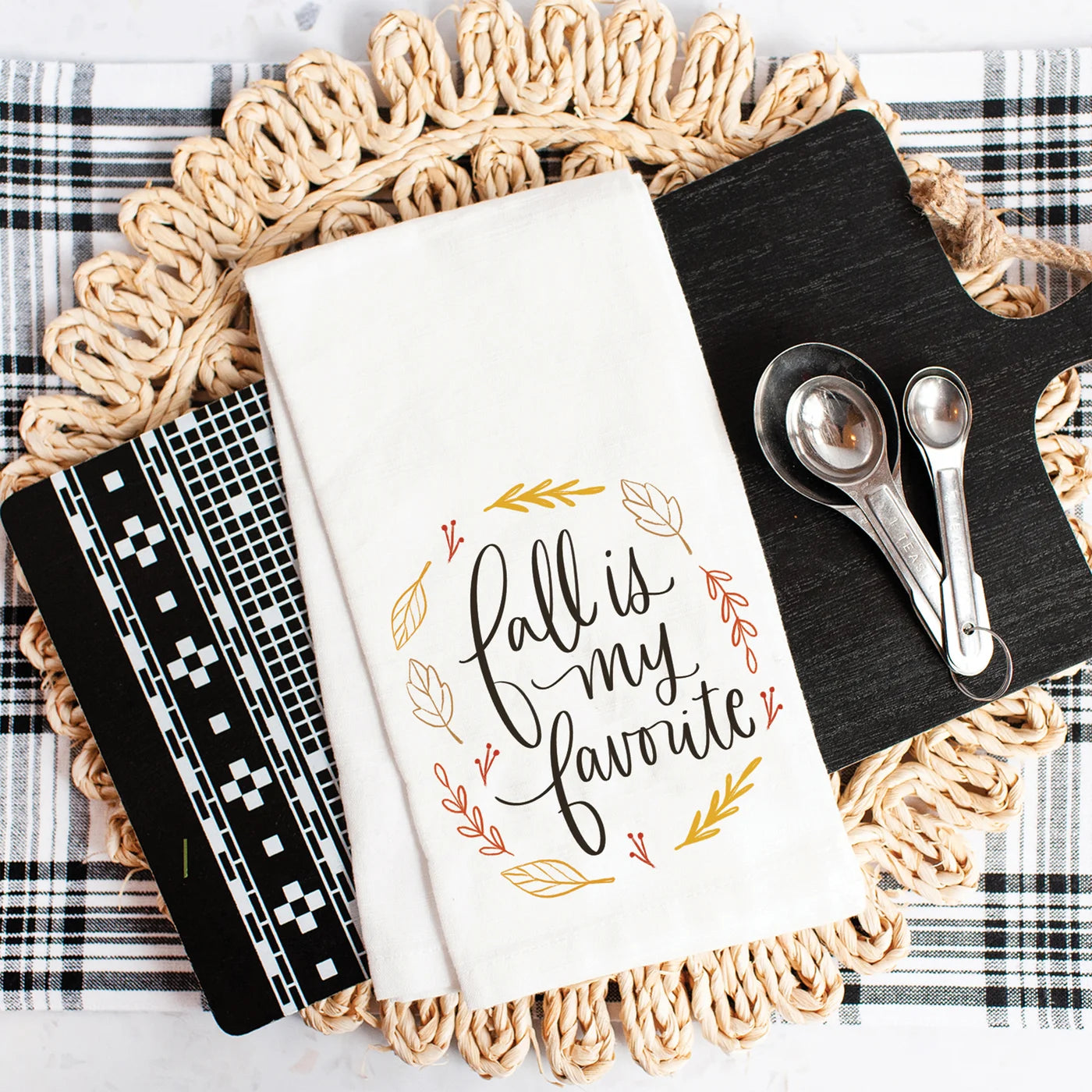 Fall Is My Favorite Dishtowel - Autumn Themed Kitchen Towel Set for Thanksgiving & Holiday Decor - Perfect for Drying Dishes, Seasonal Home Decor, and Hostess Gifts