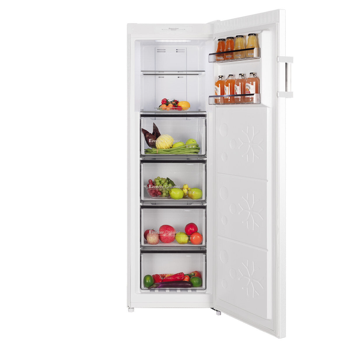 Brand New CHiQ 206L Hybrid Upright Freezer in White (CSH206NW) - 5 Years Warranty | Energy Efficient Home & Commercial Use for Restaurants, Grocery Stores & Household Food Storage