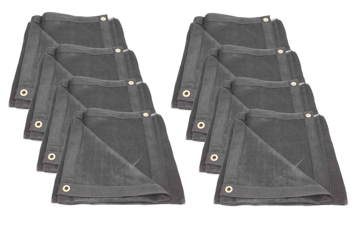 Mytee Products (8 Pack) 8'x10' Black 70% Shade Mesh Tarp - Heavy Duty 6 Oz Mesh Tarps with Grommets for Dump Trucks, Rolloff Trucks, Outdoor Sun Protection - Perfect for Patio, Garden Plants, Construction Sites, and Vehicle Shade Covers