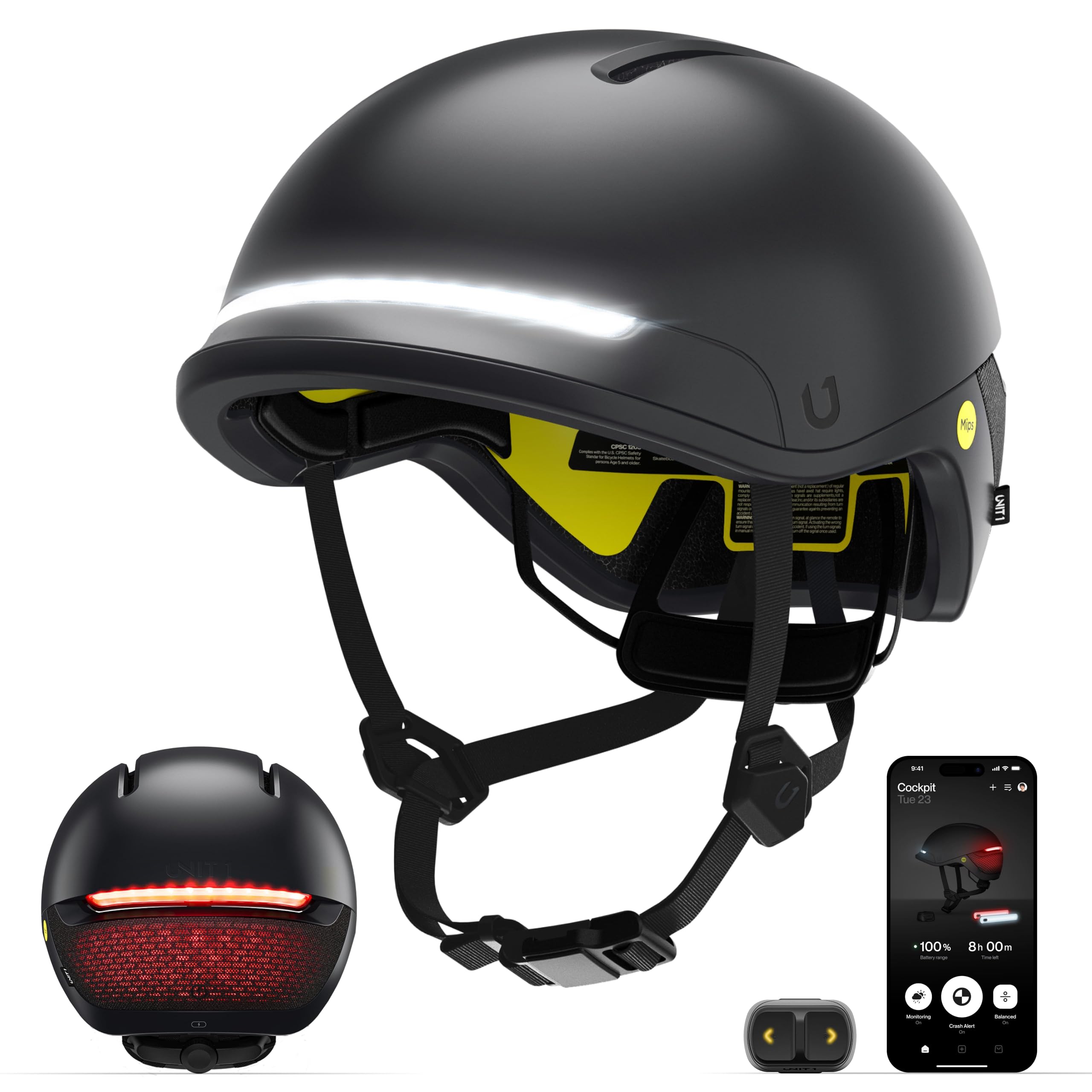 FARO Smart Helmet with MIPS Protection - LED Lights, Crash Alert & Turn Signals - Certified for Bicycles, E-Bikes & Scooters - iOS/Android App Compatible - Perfect for Urban Commuting & Outdoor Adventures