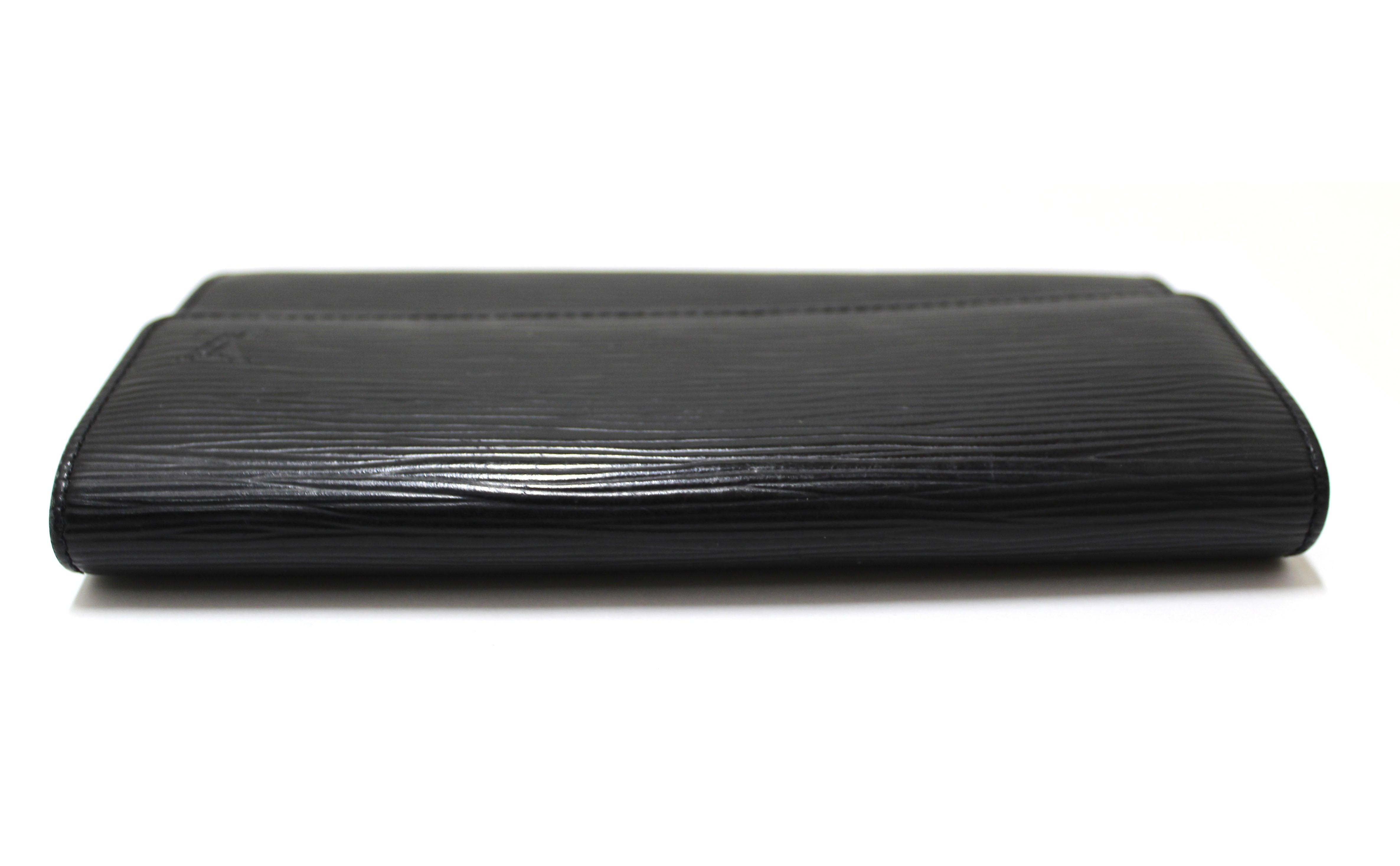 Authentic Louis Vuitton Black Epi Leather Sarah Long Wallet for Women - Luxury Designer Bifold Wallet with Multiple Card Slots & Zippered Coin Pocket - Perfect for Everyday Use, Travel & Gift Giving