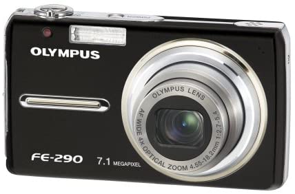 Olympus Stylus FE 290 7MP Digital Camera with 4x Wide Angle Optical Zoom - Black Compact Camera for Travel, Family Photos & Everyday Use