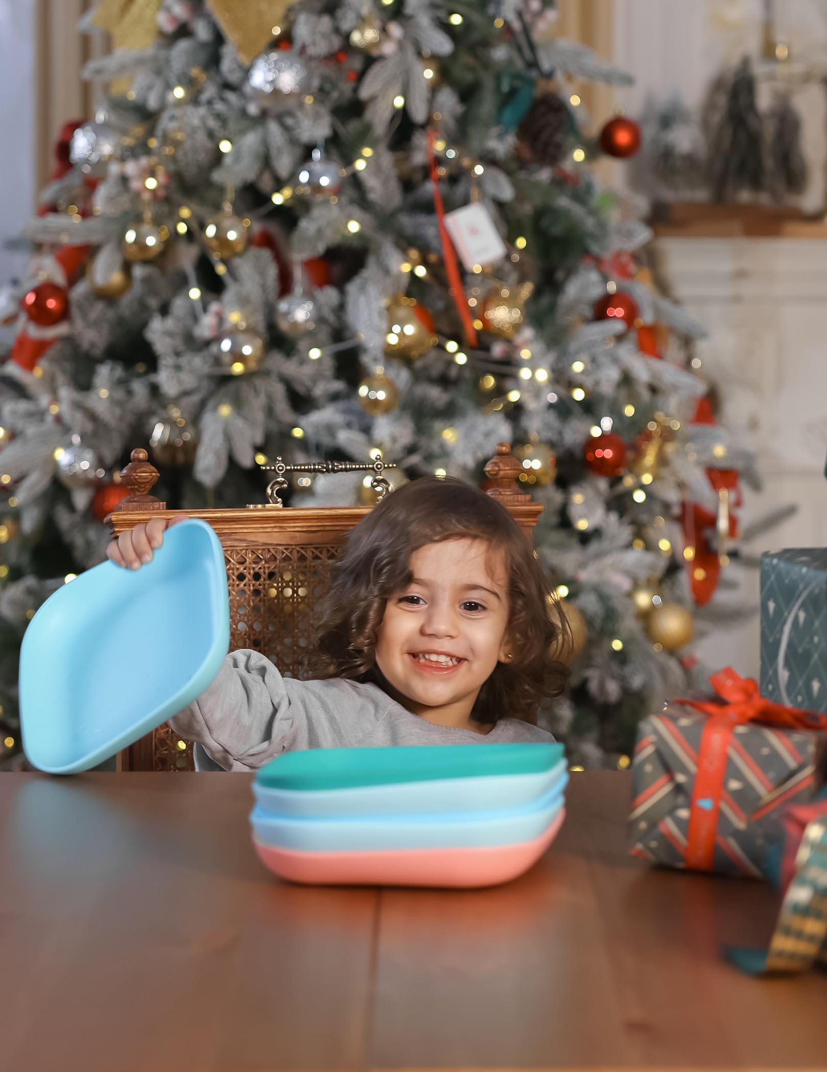 BPA Free Silicone Toddler Plates - 2 Pack Undivided Baby Self Feeding Utensils | Microwave, Oven & Dishwasher Safe | Non-Slip Design for High Chairs | Perfect for Daycare, Home & Travel (Sea Blue)