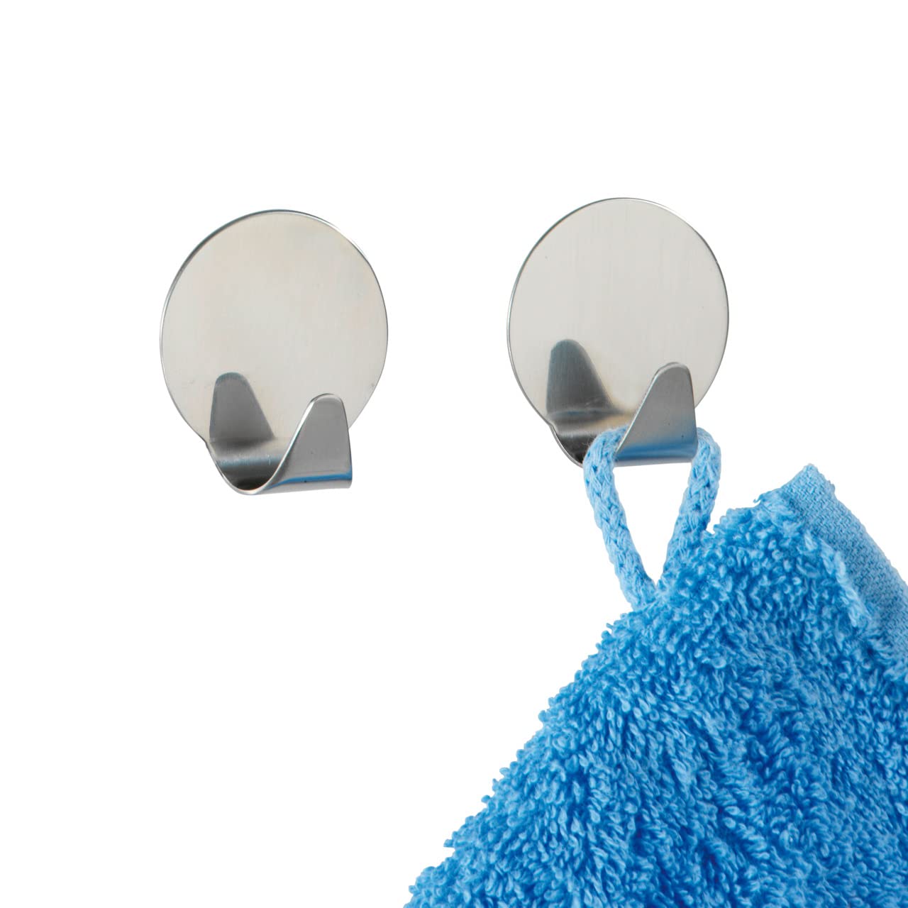 Wenko Round Wall Hooks Set of 2 - Medium Size Shiny Silver Metal Hooks for Hanging Coats, Hats & Keys - Perfect for Entryway, Bathroom & Bedroom Organization