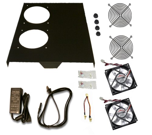 Comcool Laptop Cooling Stand with Dual 120mm USB Fans - Adjustable Height for 12-17 Inch Notebooks - Perfect for Gaming, Office Work & Home Use