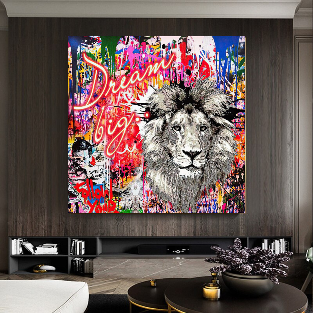 Banksy Dream Big Canvas Wall Art - Eye-Catching Masterpiece for Modern Home & Office Decor | Street Art Inspired Wall Decor for Living Room, Bedroom & Workspace
