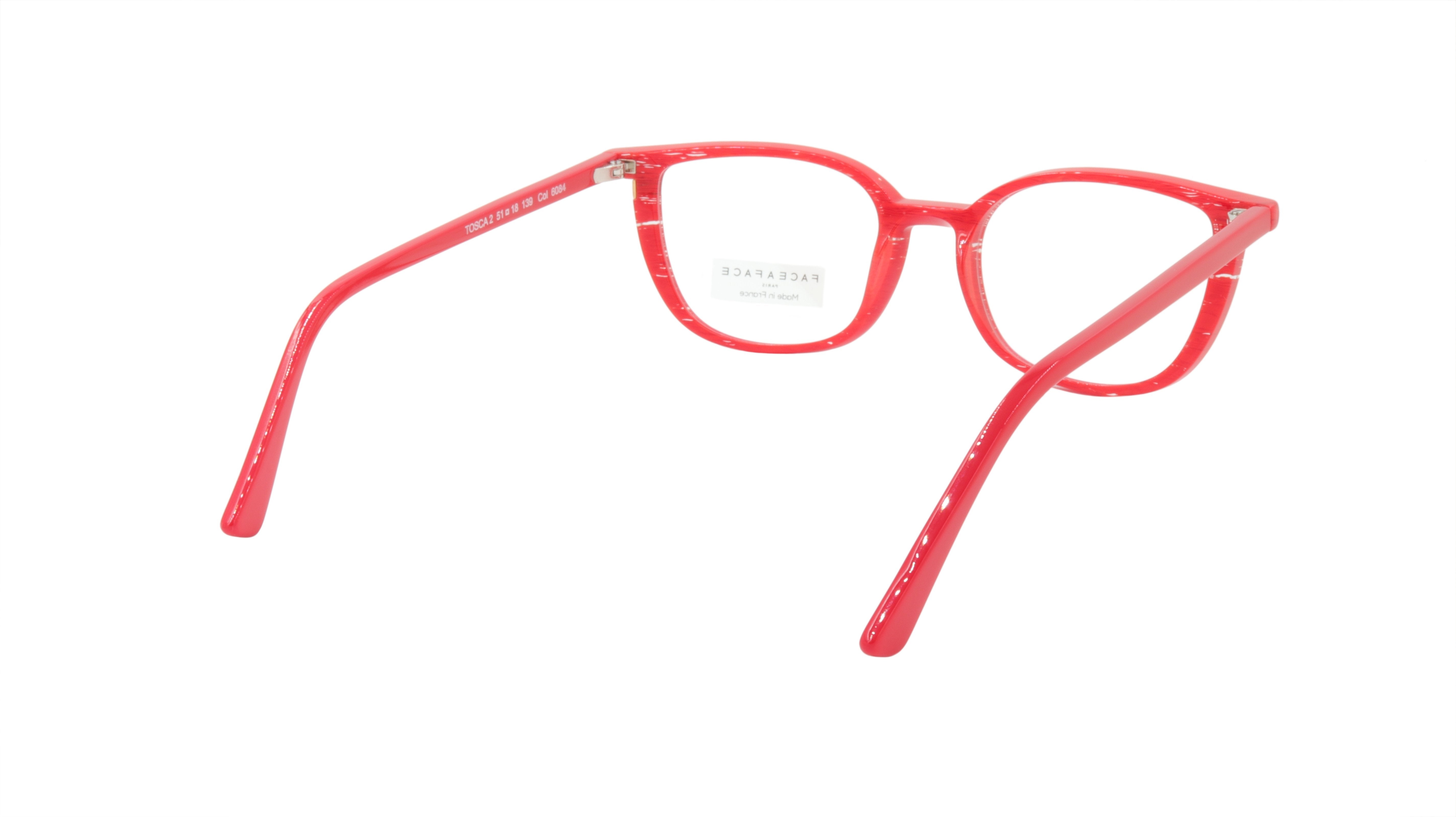 Face A Face TOSCA 2 Col. 6084 Acetate Eyeglasses Frame in Pleated Loving Red - Stylish & Comfortable Glasses for Work, Reading & Fashion