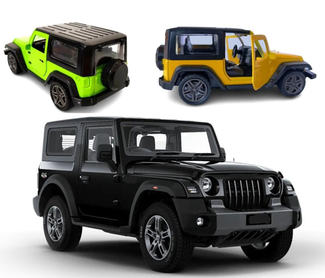 COLLEN ARRAY Thar Diecast Metal Car Toy with Pull Back Action - Miniature Model of Real Thar (Random Color, Pack of 1) - Perfect for Kids Playtime, Collectors Display & Gift Giving