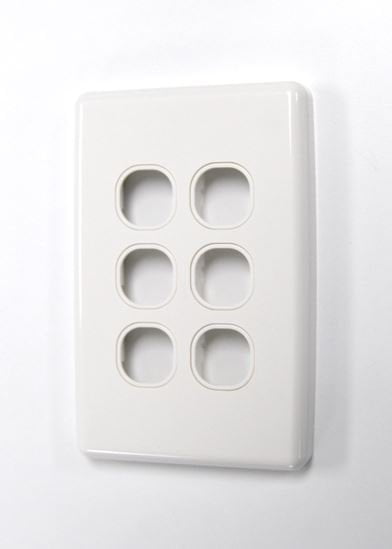 AMDEK 6 Gang WPC Series Switch Plate - Full Cover Wall Face Plate for Clipsal Style Mechanisms | Ideal for Home Renovation & Electrical Upgrades