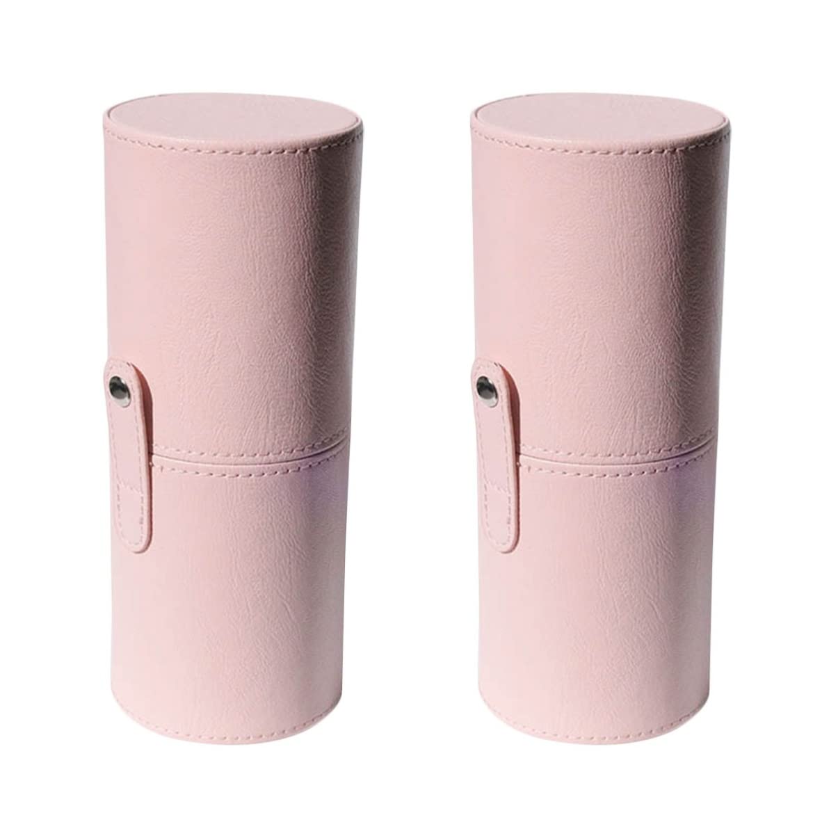 Beaupretty 2 Pack Leather Makeup Brush Case - Premium Travel Cosmetic Brush Holder Organizer for Makeup Brushes, Pens & Stationery | Perfect for Travel, Home & Professional Makeup Artists