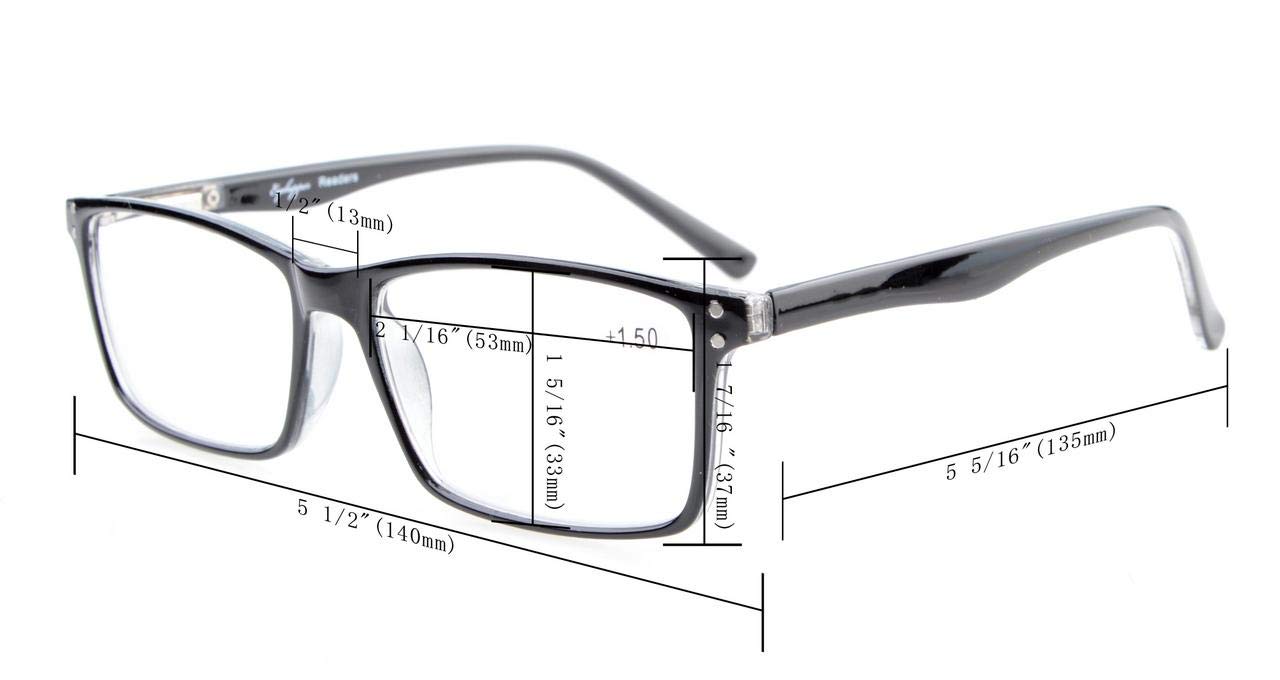 Eyekepper 5-Pack Stylish Reading Glasses with Spring Hinges - Blue Light Blocking Computer Glasses +0.75 for Men & Women - Perfect for Office, Reading, and Screen Time