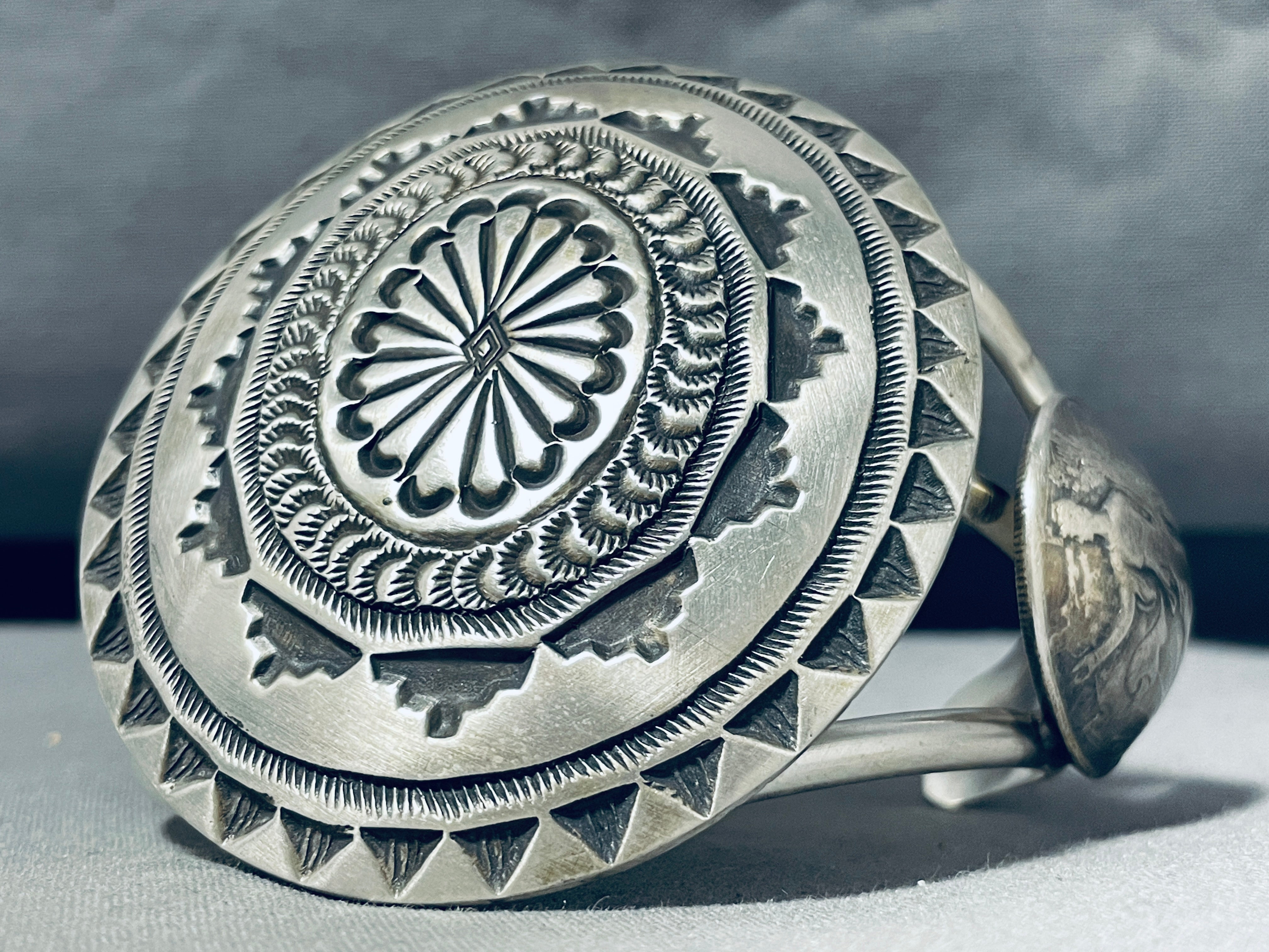 102 Grams Navajo Sterling Silver Concho & Coin Bracelet - Authentic Native American Jewelry for Women, Handmade Southwest Style Bangle for Boho Fashion & Special Occasions