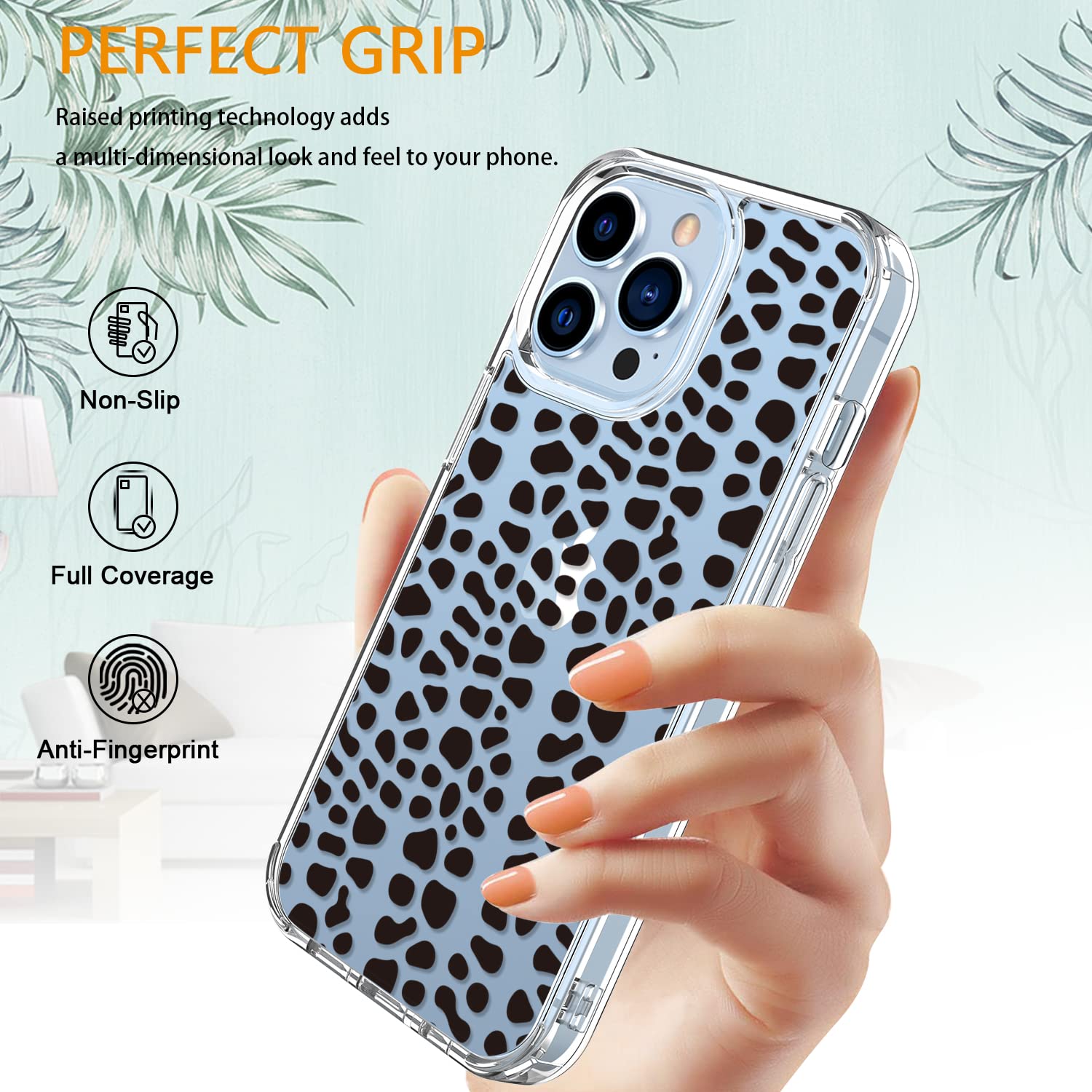 LUHOURI Crystal Clear iPhone 13 Pro Max Case with Screen Protector - 6.7