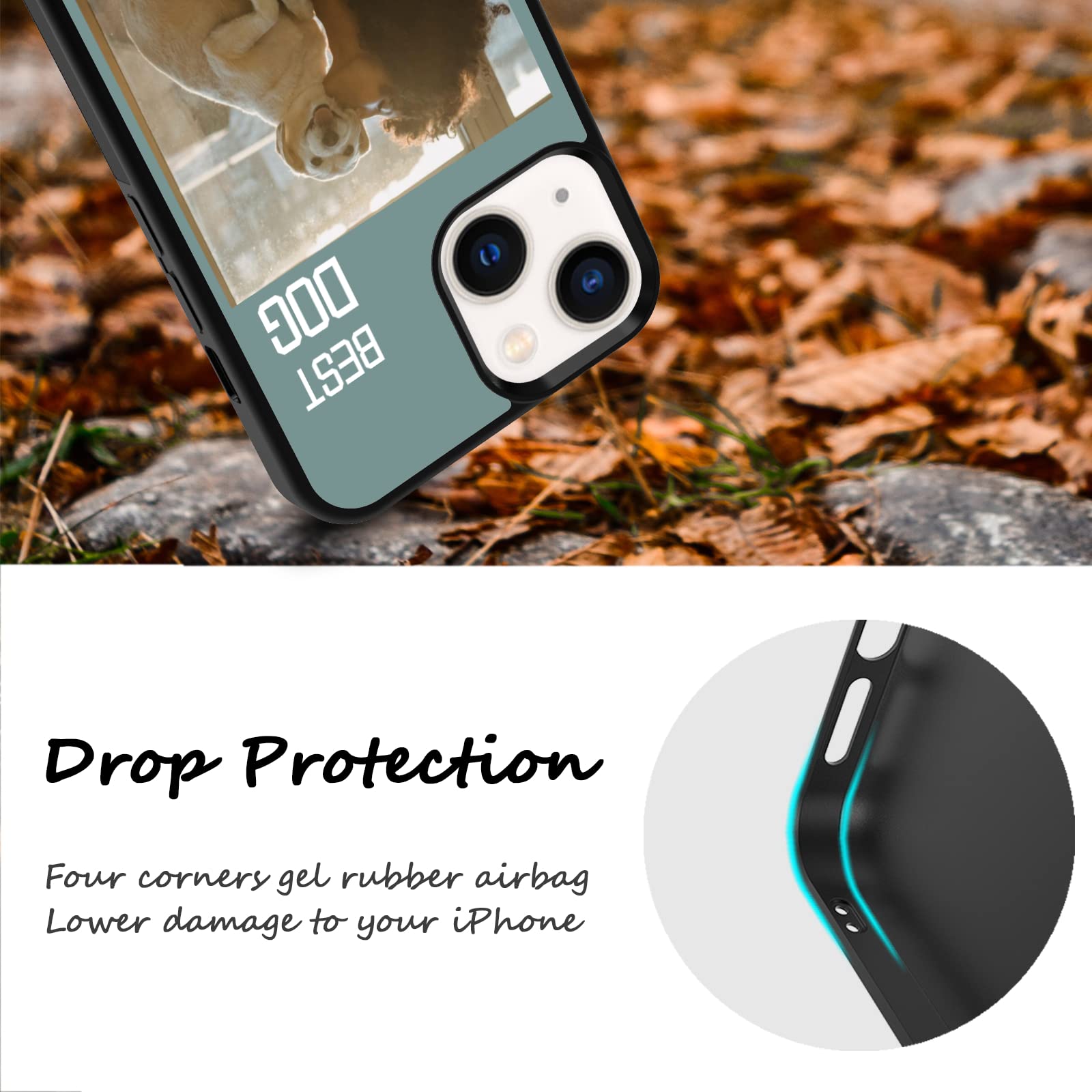 Custom Dog Photo Phone Case for iPhone 11/12/13 Pro Max/X/Xr/Xs Mini - Personalized Unique Gift for Family & Friends | Perfect for Pet Lovers, Birthday Presents & Daily Protection